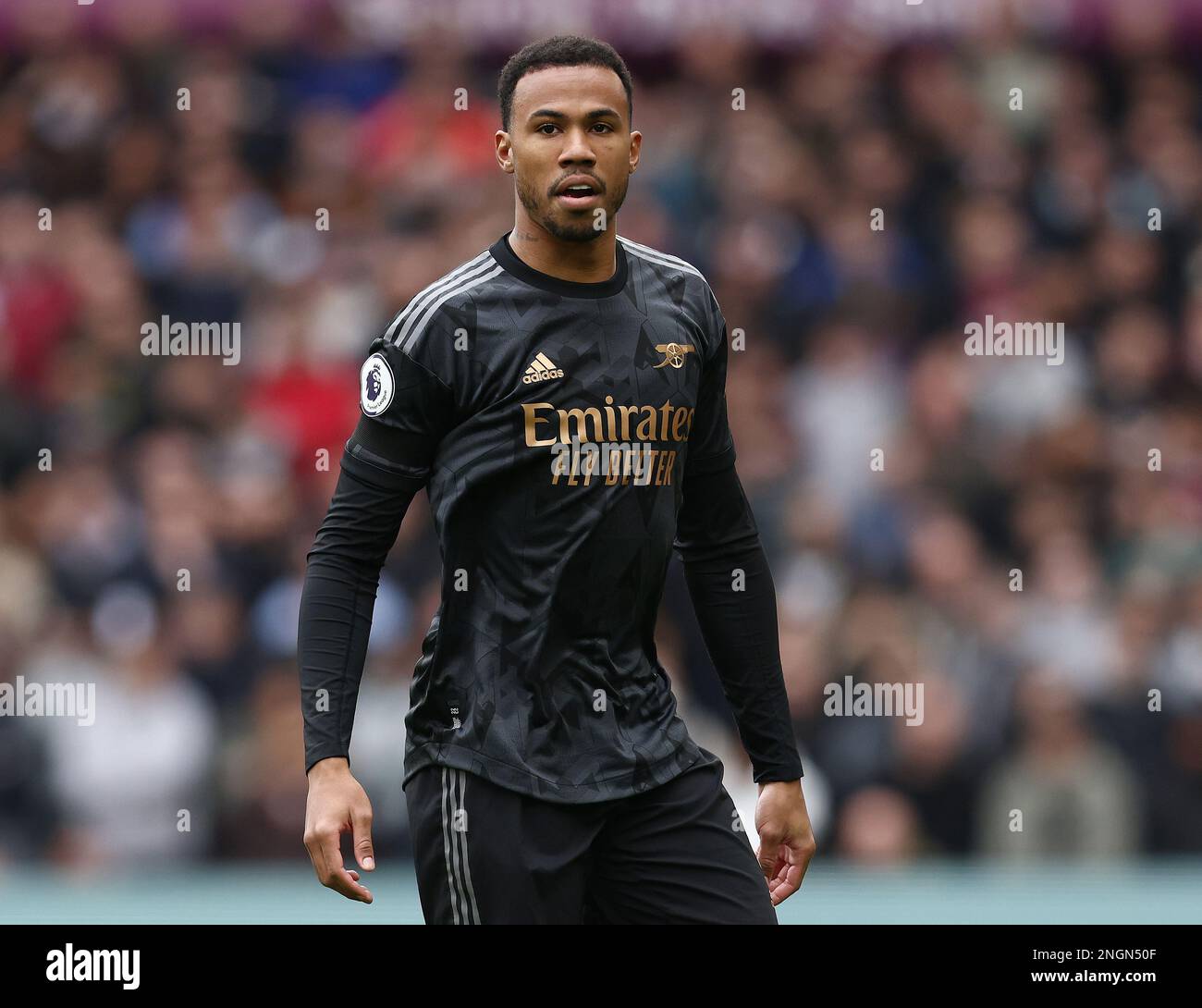 Birmingham, Großbritannien. 18. Februar 2023. Gabriel von Arsenal während des Premier League-Spiels im Villa Park, Birmingham. Der Bildausdruck sollte lauten: Darren Staples/Sportimage Credit: Sportimage/Alamy Live News Stockfoto