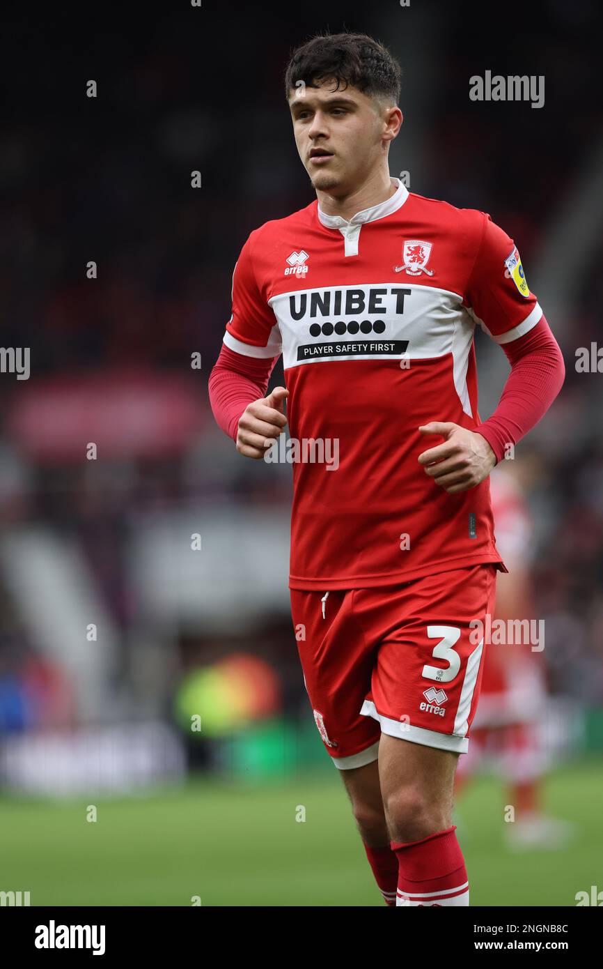 Ryan Giles von Middlesbrough in Aktion während des Sky Bet Championship-Spiels Middlesbrough vs Queens Park Rangers im Riverside Stadium, Middlesbrough, Großbritannien, 18. Februar 2023 (Foto: Nigel Roddis/News Images) Stockfoto