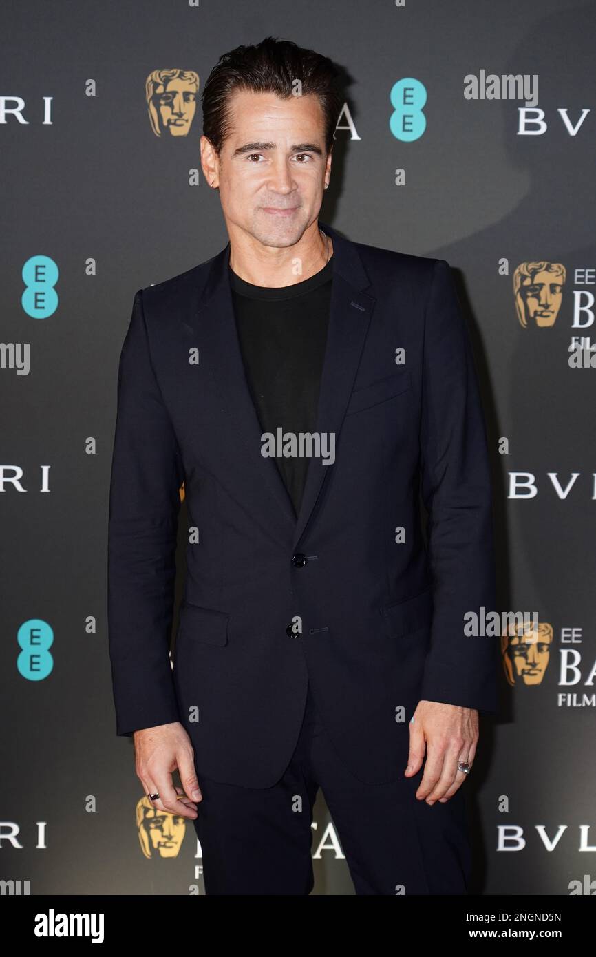 Colin Farrell nimmt an der BAFTA Nominees' Party in der National Gallery in London Teil. Foto: Samstag, 18. Februar 2023. Stockfoto