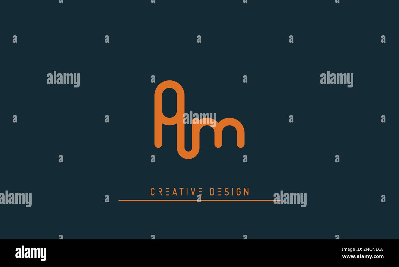 Buchstaben Buchstaben Initialen Monogramm Logo AM , MA Stock Vektor