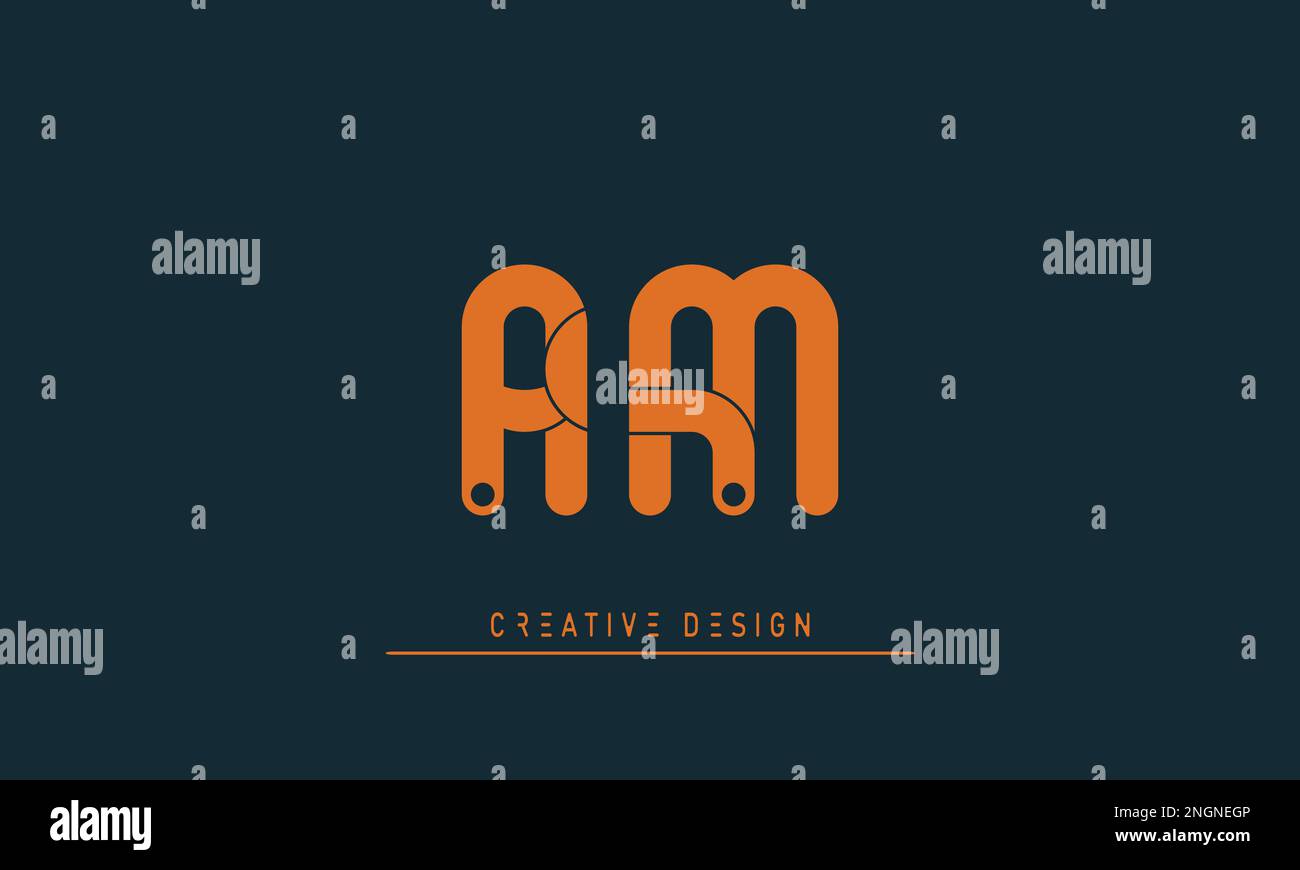 Buchstaben Buchstaben Initialen Monogramm Logo AM , MA Stock Vektor