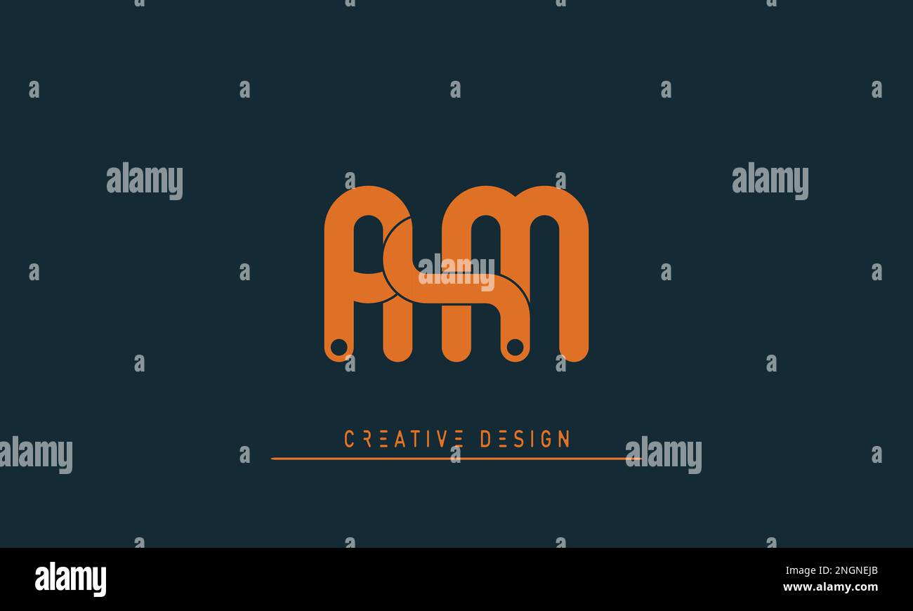 Buchstaben Buchstaben Initialen Monogramm Logo AM , MA Stock Vektor