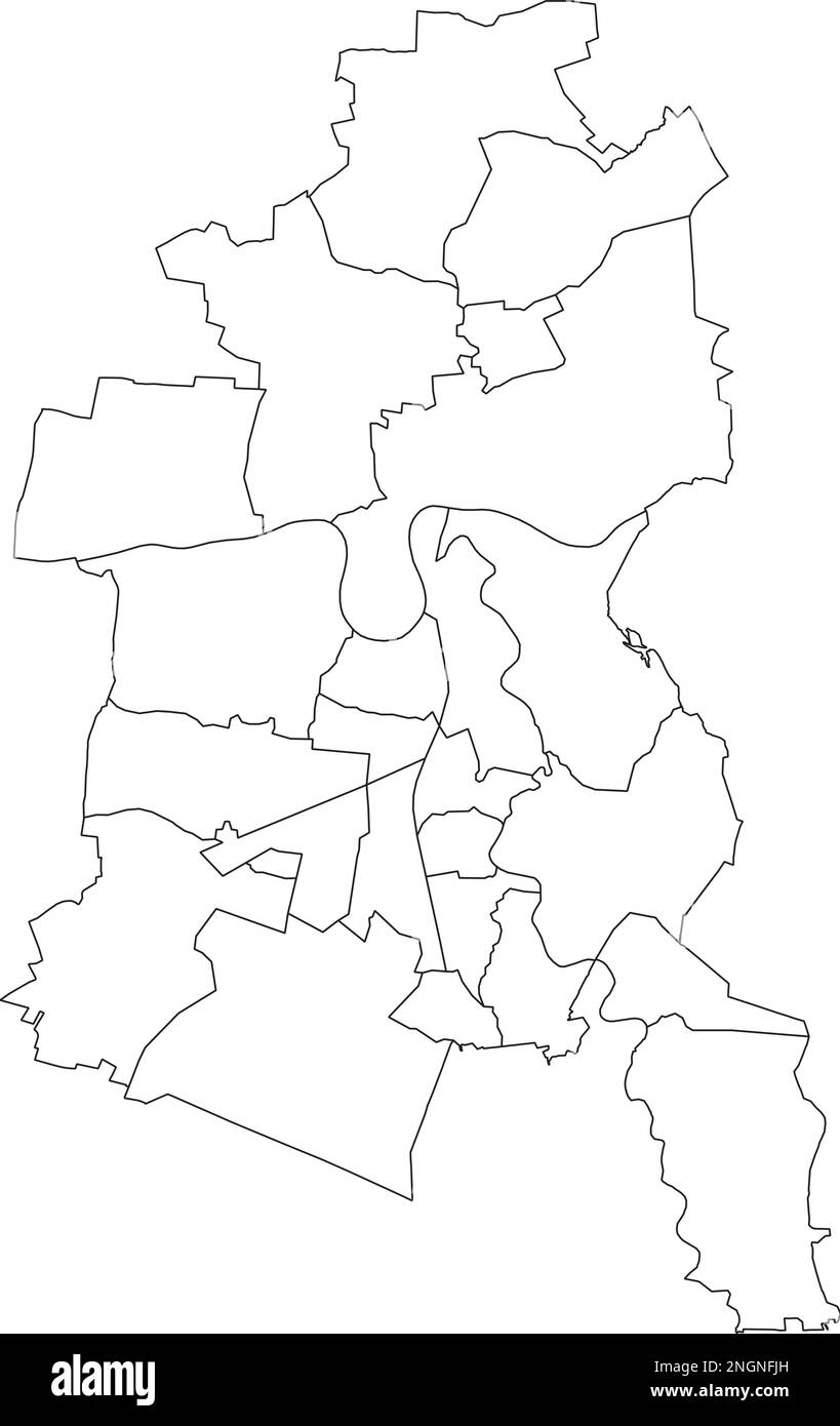 Karte der weißen Stadtteile VON DESSAU, DEUTSCHLAND Stock Vektor