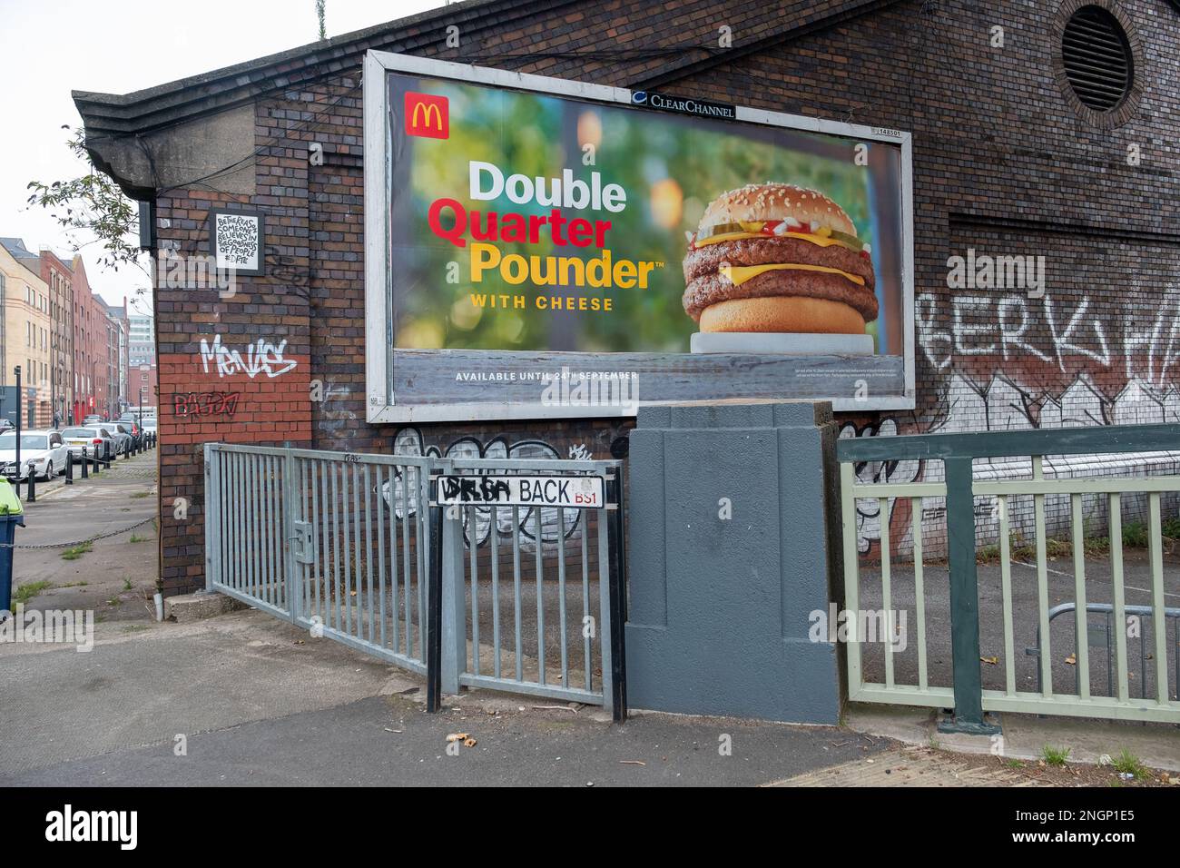 MacDonalds-Werbespot 2018 für Doppelviertelpfünder 2018 in Bristol Stockfoto