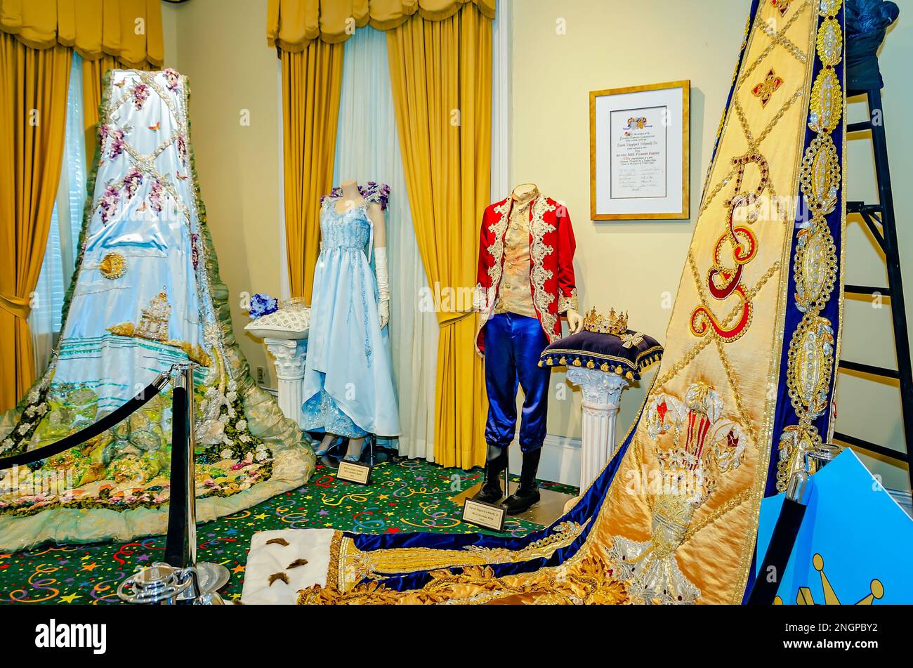 Im Mobile Carnival Museum in Mobile, Alabama, werden die Mardi Gras