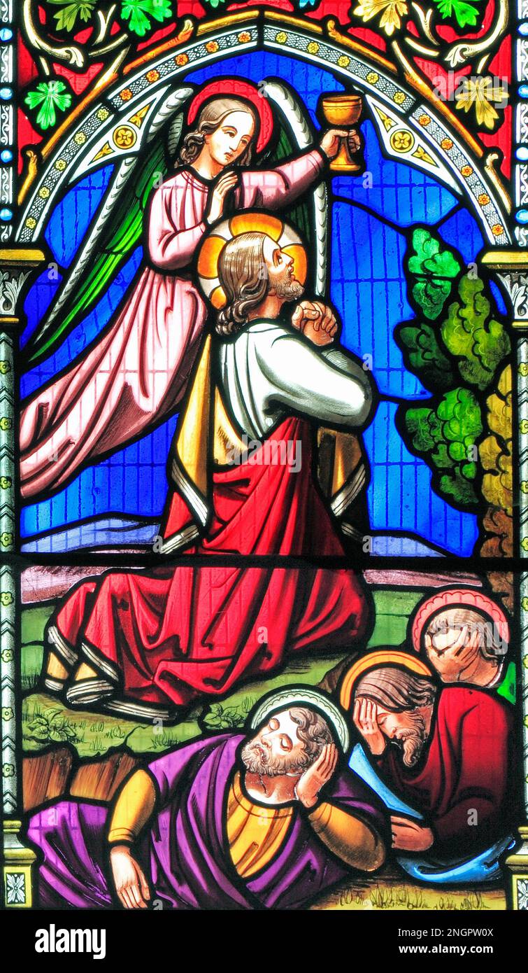 Jesus prays in the garden of gethsemane Fotos und Bildmaterial in