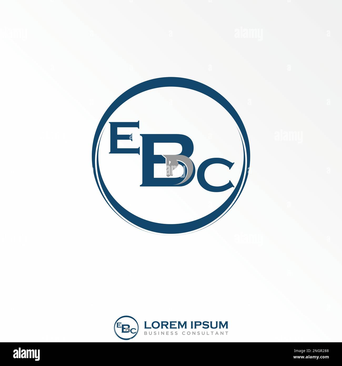 Schriftart EBC im Schnittkreis mit Pferd im Wort B und C Bildsymbol Logo Design abstraktes Konzept Vektorstock Tier oder Initial Stock Vektor