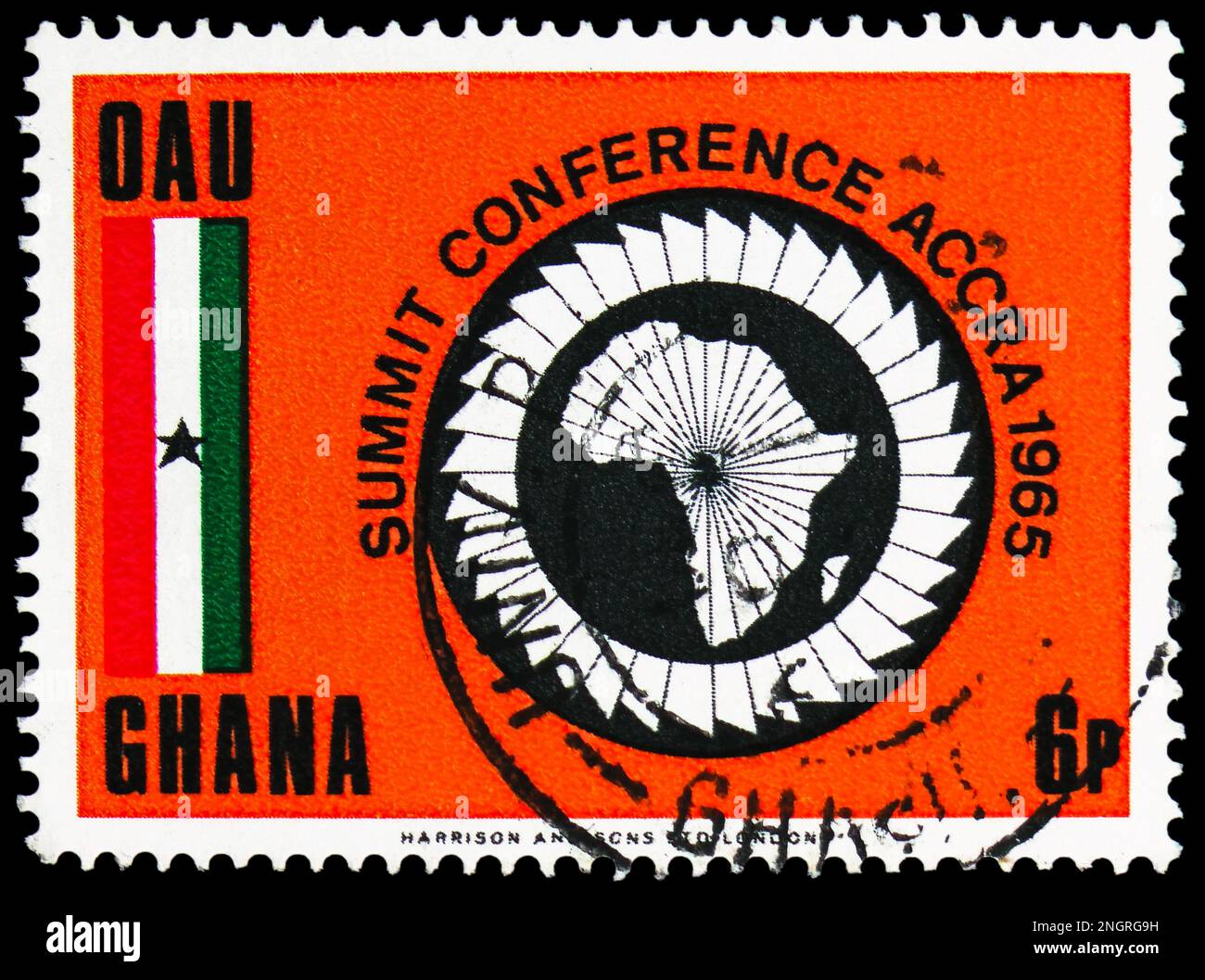 Moskau Russland 15 Februar 2023 Briefmarke Gedruckt In Ghana Zeigt