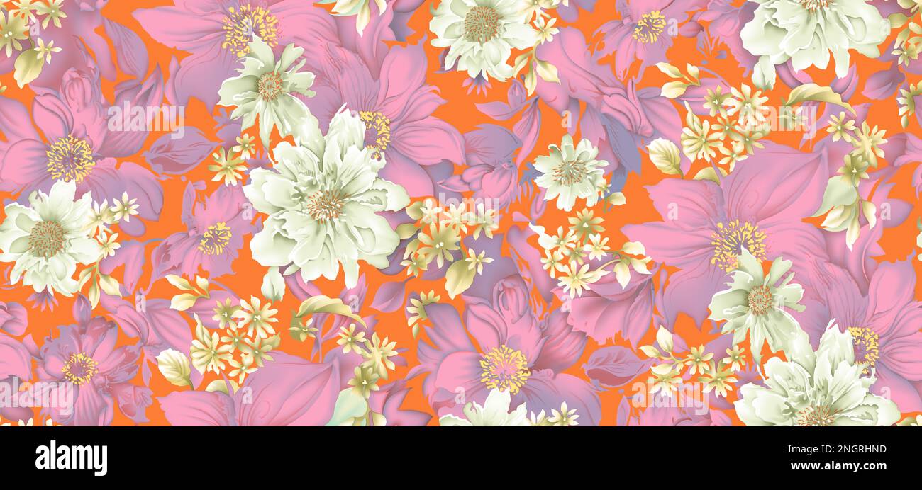 Abstraktes Set aus Damastpaisley, klassischer türkisch-indischer Textur im Retro-Luxus-Stil, Blumendetails, Motiv, Rand, handgemalt Stockfoto