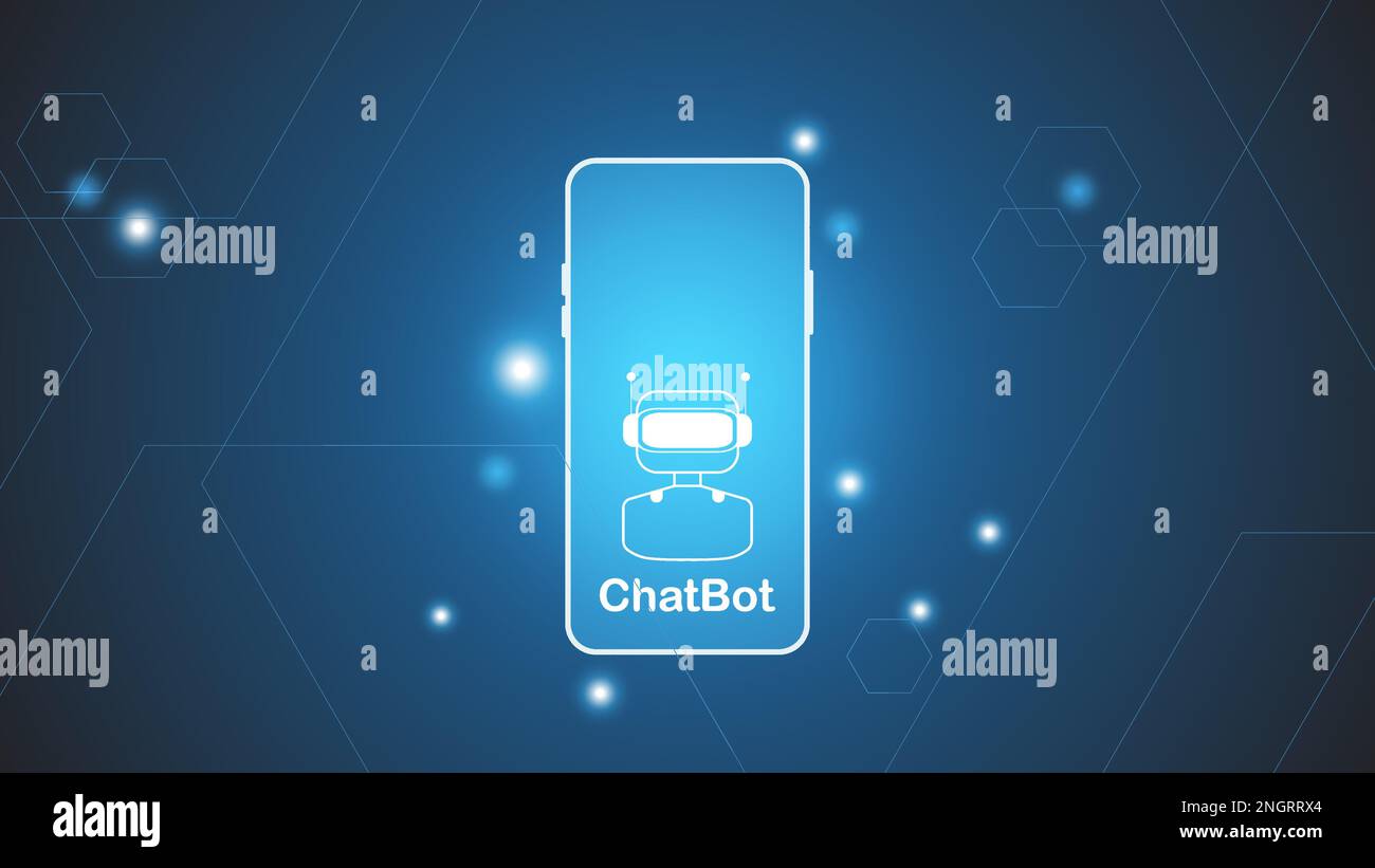 Chatbot Ai-Technologie für künstliche Intelligenz hitech-Konzept. Chatbot Application Smart bot, Open Ai, Line, Technology Abstract, Vector. Design für Stock Vektor