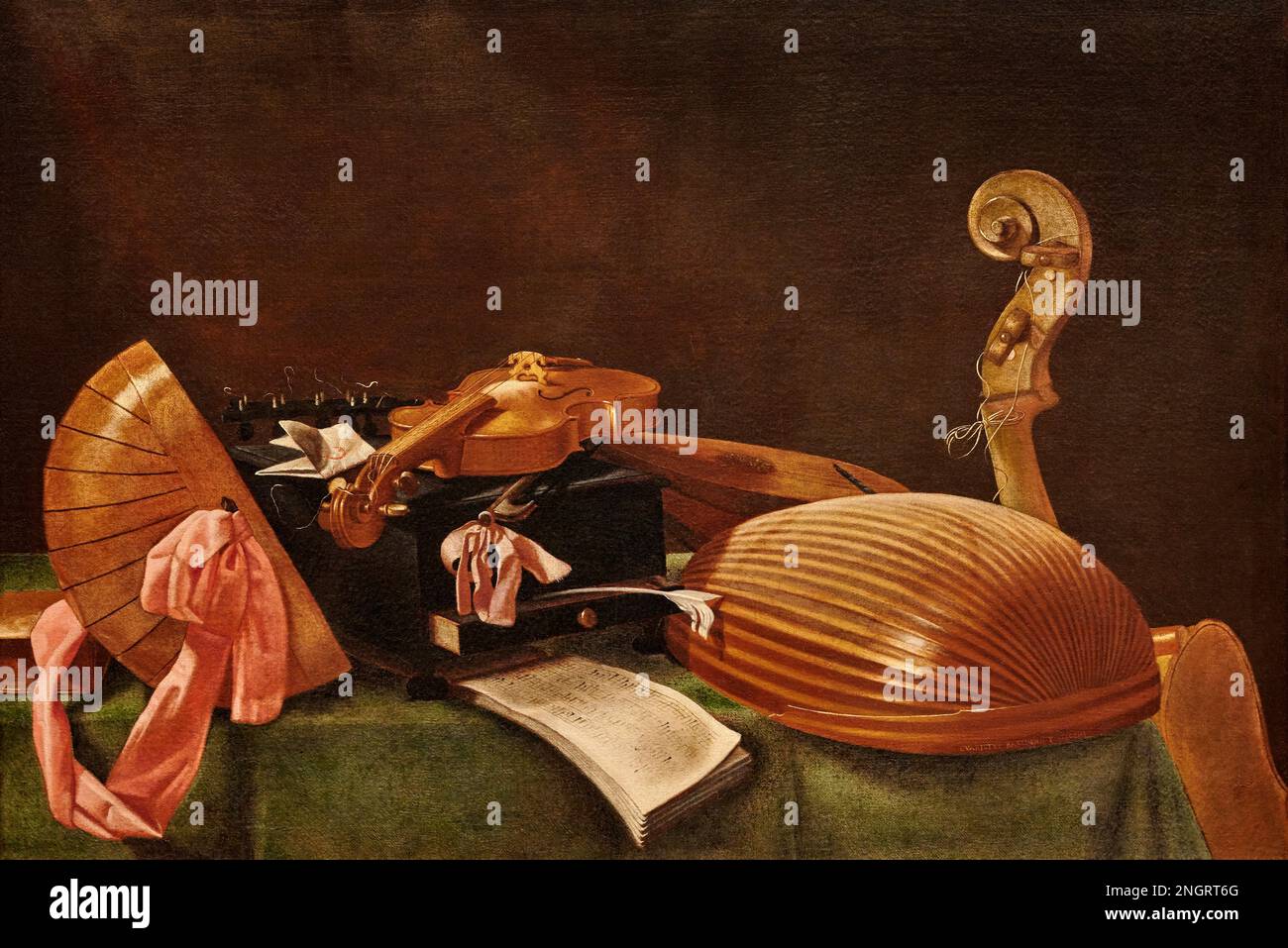 Strumenti musicali - olio su tela - Evaristo Baschenis - 1670 - Bergamo, Accademia Carrara Stockfoto