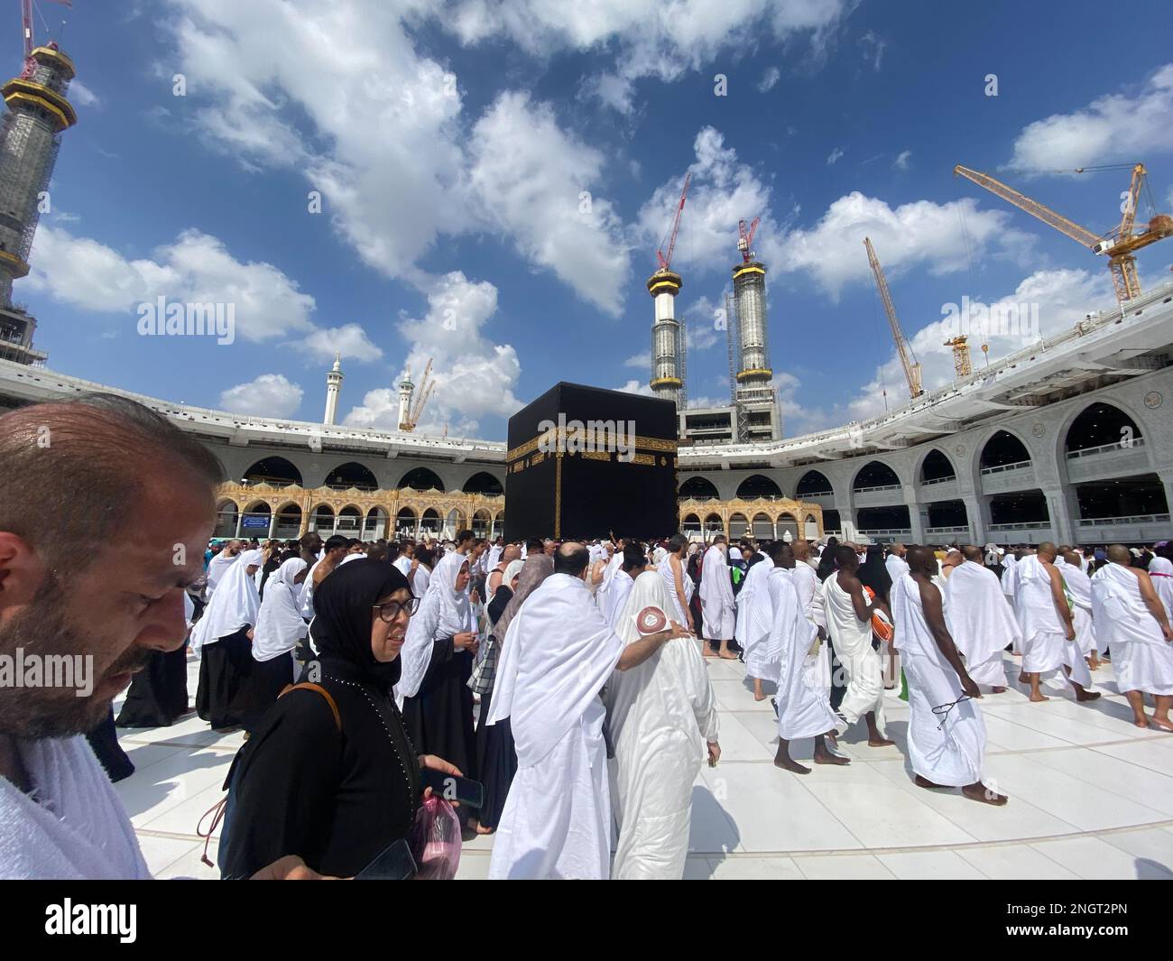 Muslimische Pilger In Der Kaaba In Der Haram Moschee Von Mekka Saudi 