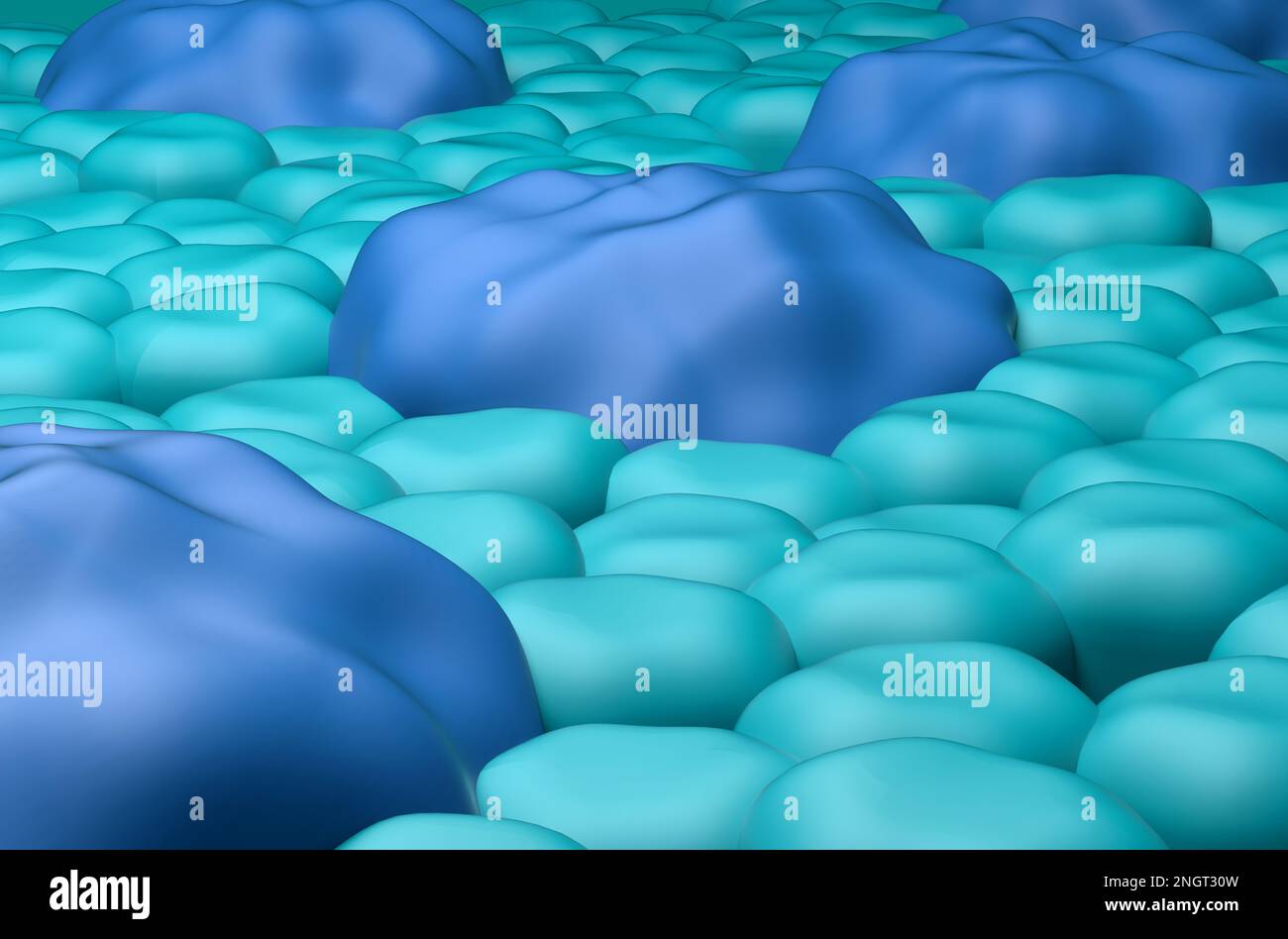 Netzhautoberfläche (Kegel und Stäbe) in der Nahaufnahme des menschlichen Auges, abbildung 3D Stockfoto