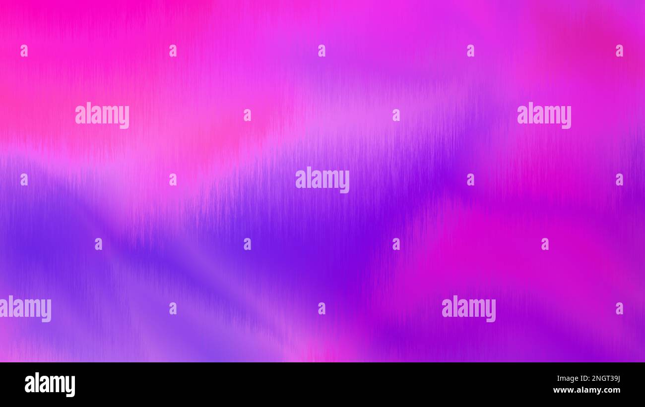 Ein abstrakter, verschwommener Hintergrund mit einer grobkörnigen Textur als Überlagerung. Die Textur der Fasern auf lila-rosa Hintergrund. Farbeffekt von weichem Rauschen Stockfoto