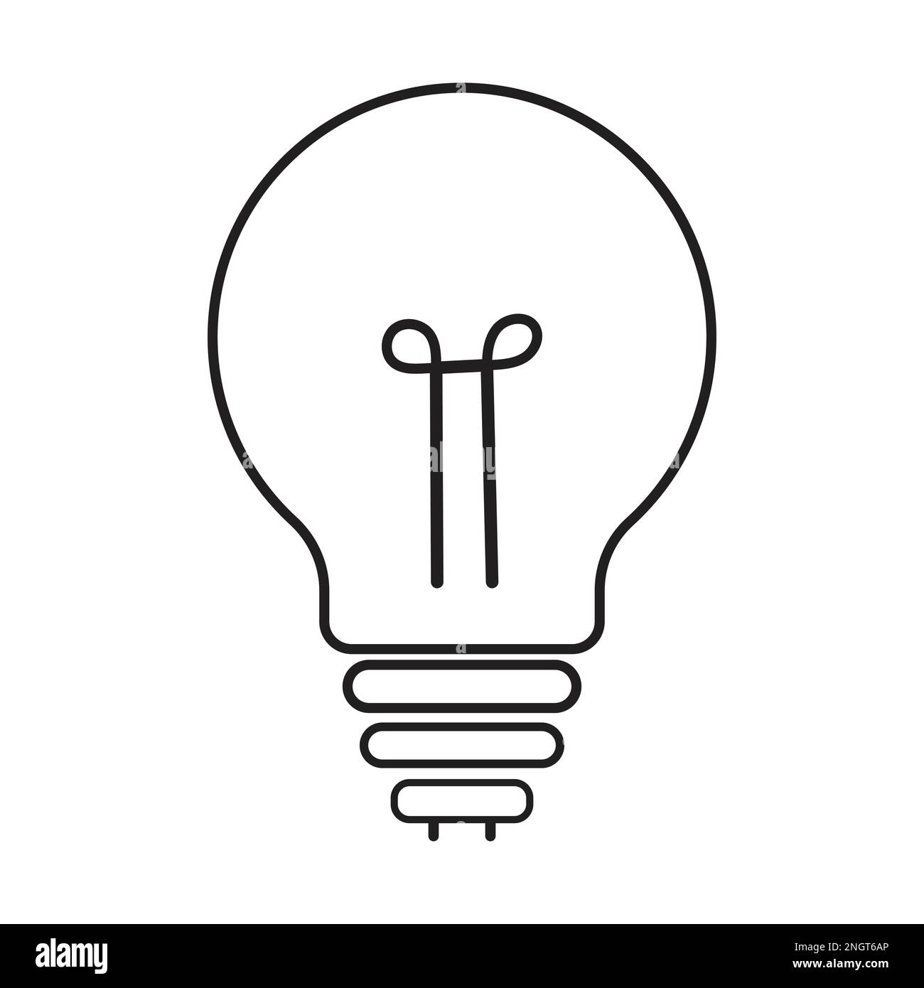 Kreative Idee - Glühlampensymbol - transparenter Vektorkontur Stock Vektor