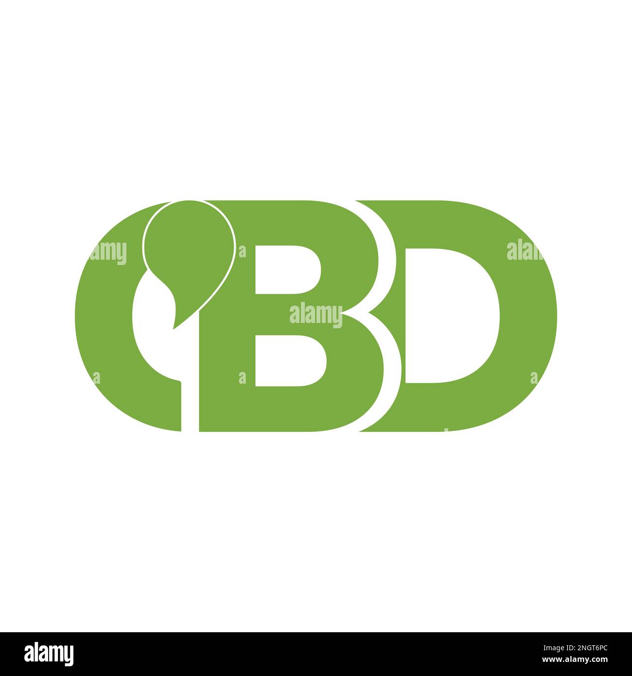 CBD Öl- oder Cannabidiol-Logo für CBD Hanf Oil Label Design oder Box Design Template Stock Vektor
