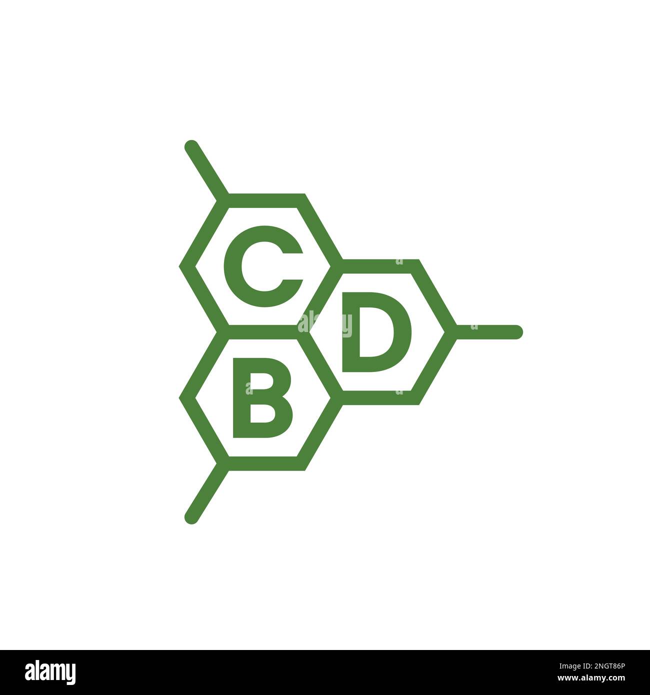 CBD-Logo, Symbol oder Symbol für cbd-Öl-Etikettenvorlage, Marihuana, Hanföl-Etikett, cbd-Symbol für Apps und Web- und cbd-Flaschenöl-Vektor Stock Vektor