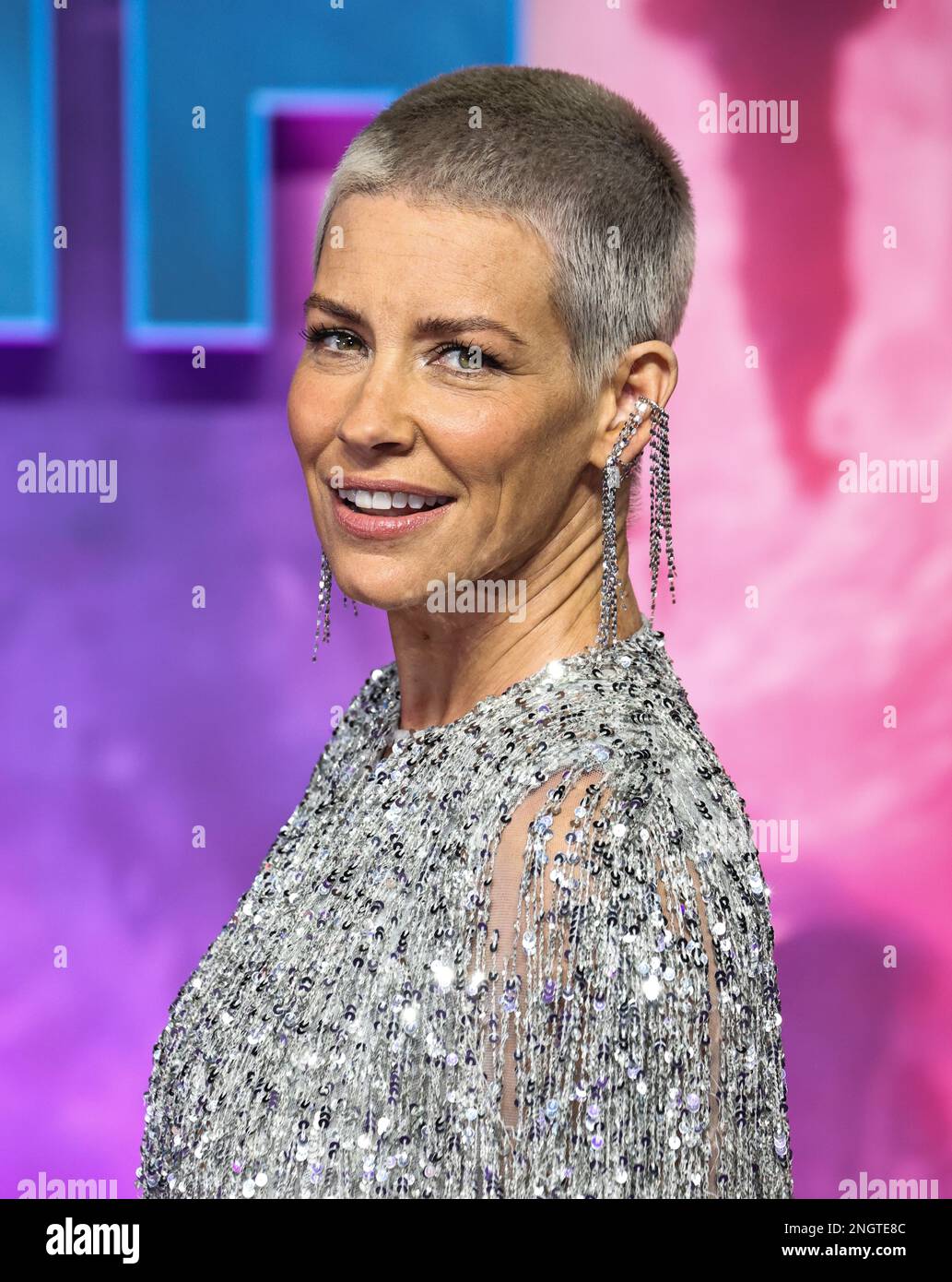 Evangeline Lilly war beim UK Gala Screening von „Ant-man and the Wasp: Quantumania“ beim BFI IMAX in London Stockfoto