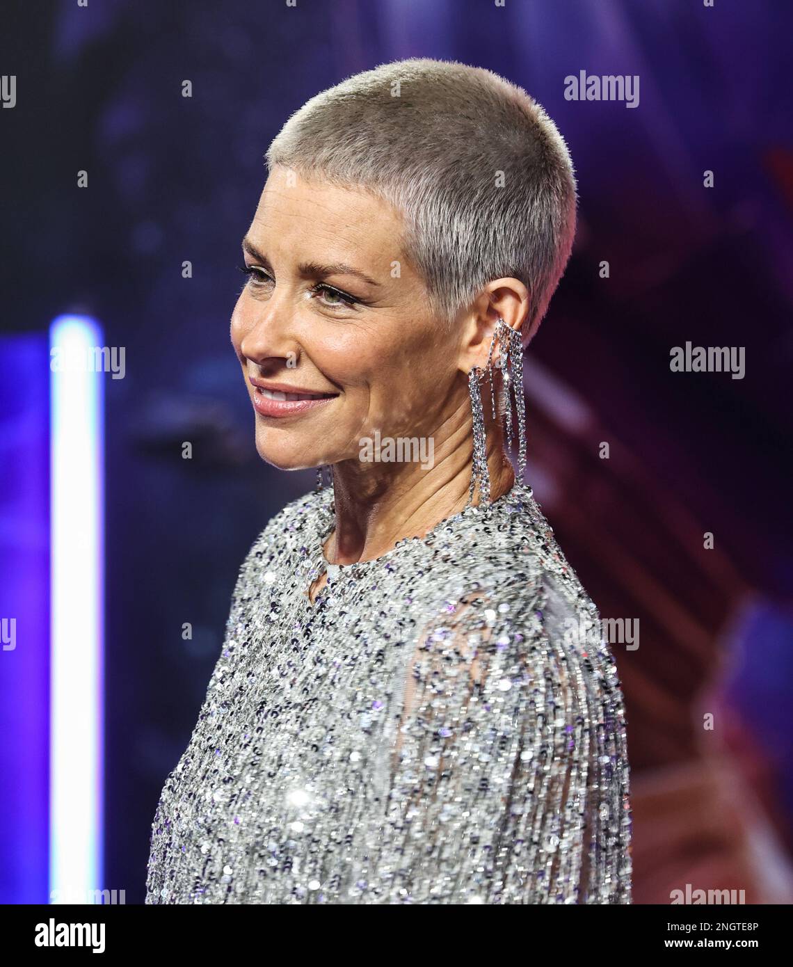 Evangeline Lilly war beim UK Gala Screening von „Ant-man and the Wasp: Quantumania“ beim BFI IMAX in London Stockfoto