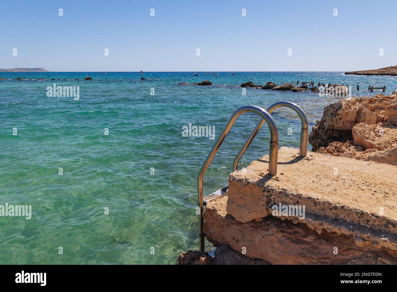 Bereich des Musan Museum of Underwater Skulpture am Pernera Strand in Ayia Napa Stadt in Zypern Inselland Stockfoto