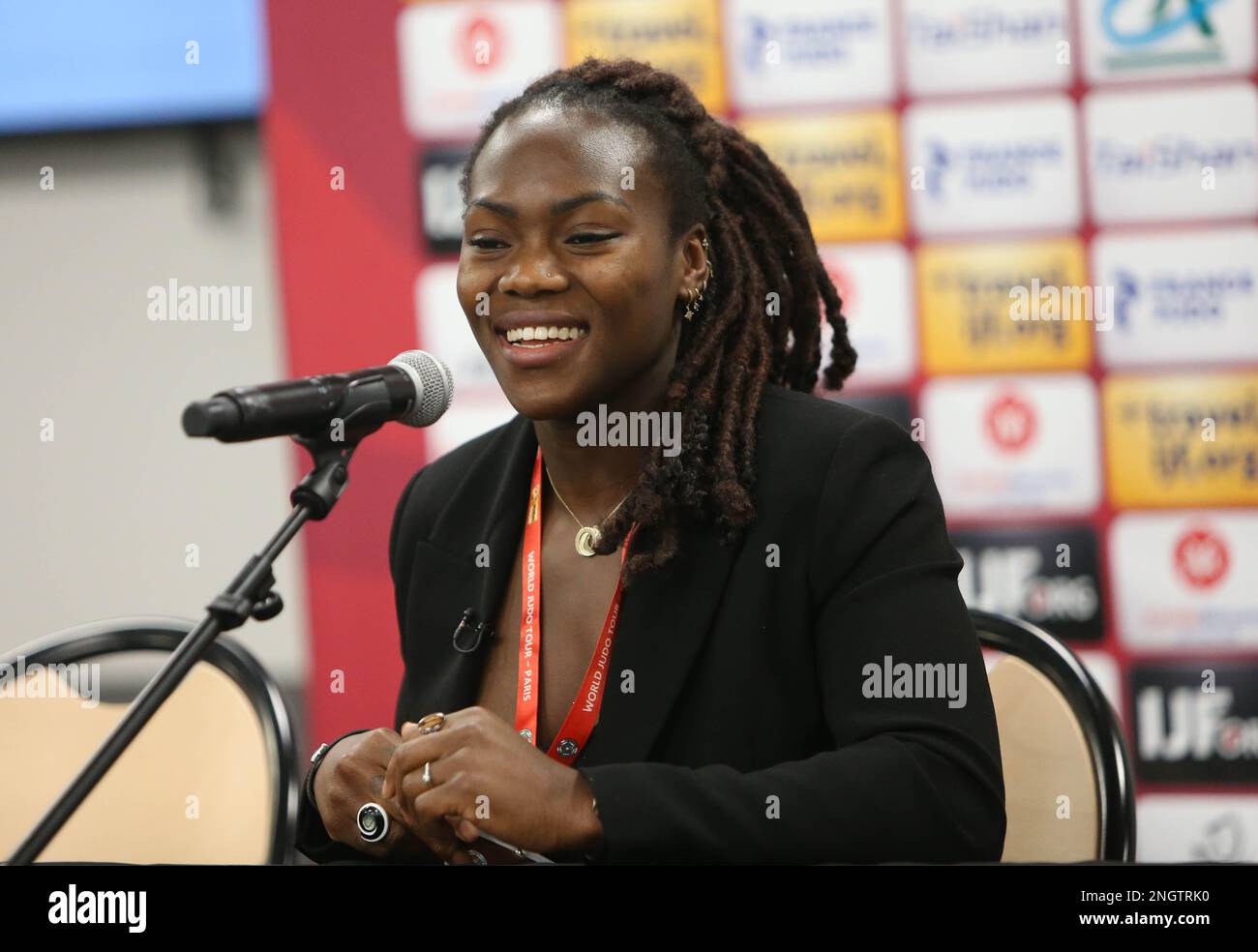 Clarisse Agbegnenou während des Judo Paris Grand Slam 2023 am 4. Februar 2023 in der Accor Arena in Paris, Frankreich - Photo Laurent Lairys / DPPI Stockfoto