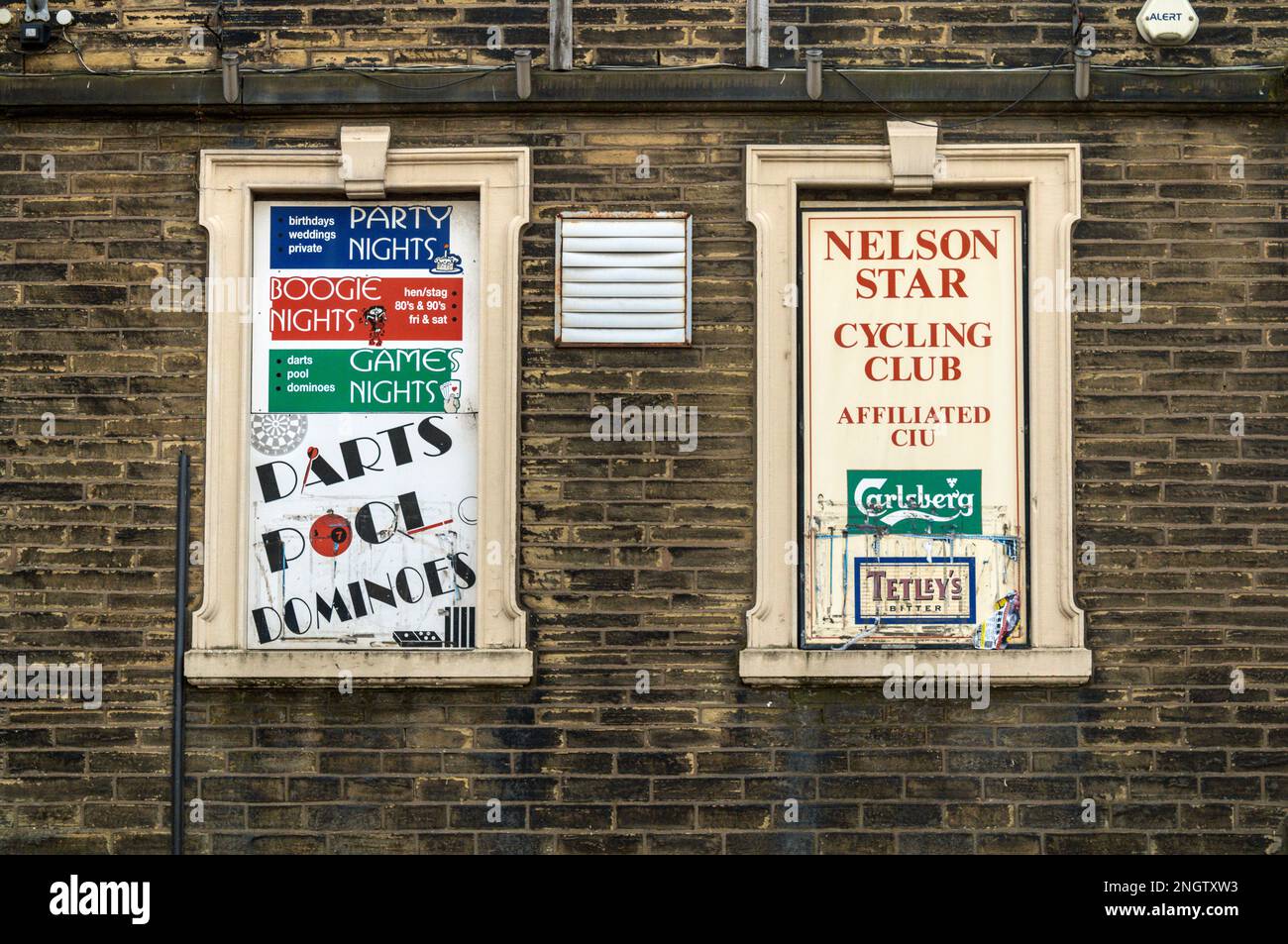 Radsportklub Nelson Star. Manchester Road, Nelson, Lancashire. Stockfoto
