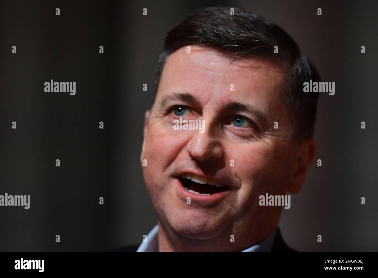 Edinburgh Scotland, Vereinigtes Königreich, 19. Februar 2023. Ehemaliger Abgeordneter Douglas Alexander auf der schottischen Arbeitskonferenz in den Versammlungsräumen. Live-Nachrichten von sst/alamy Stockfoto