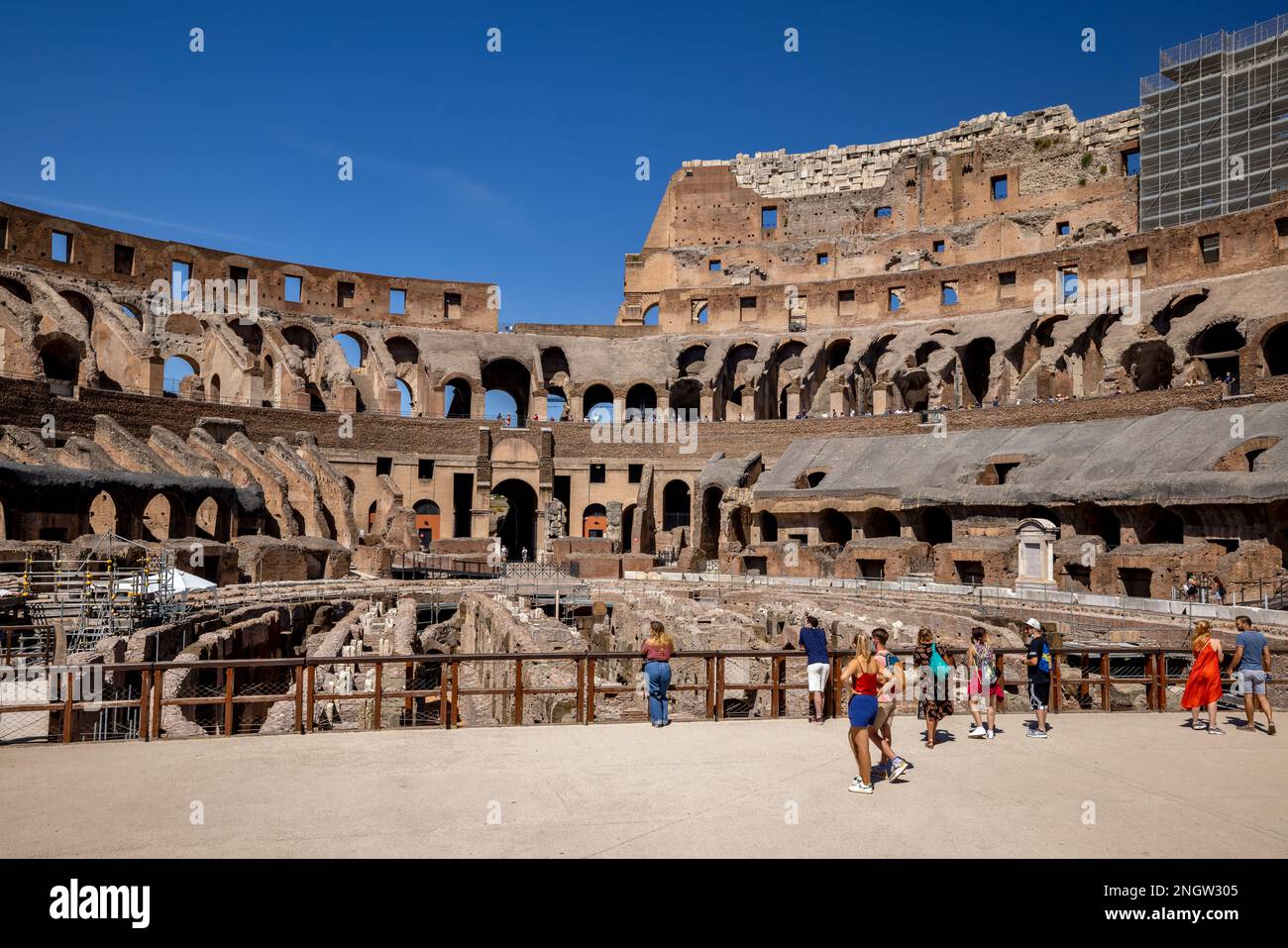 Innenraum des Kolosseum, Rom, Italien Stockfoto