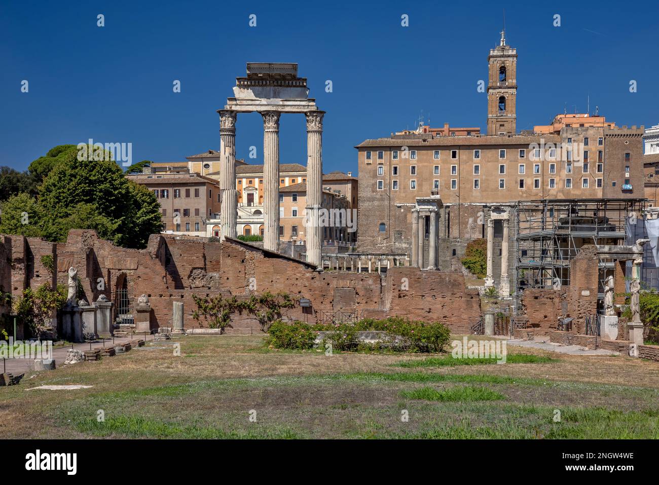 Il Tempio dei Dioscuri, Forum, Rom, Italien Stockfoto