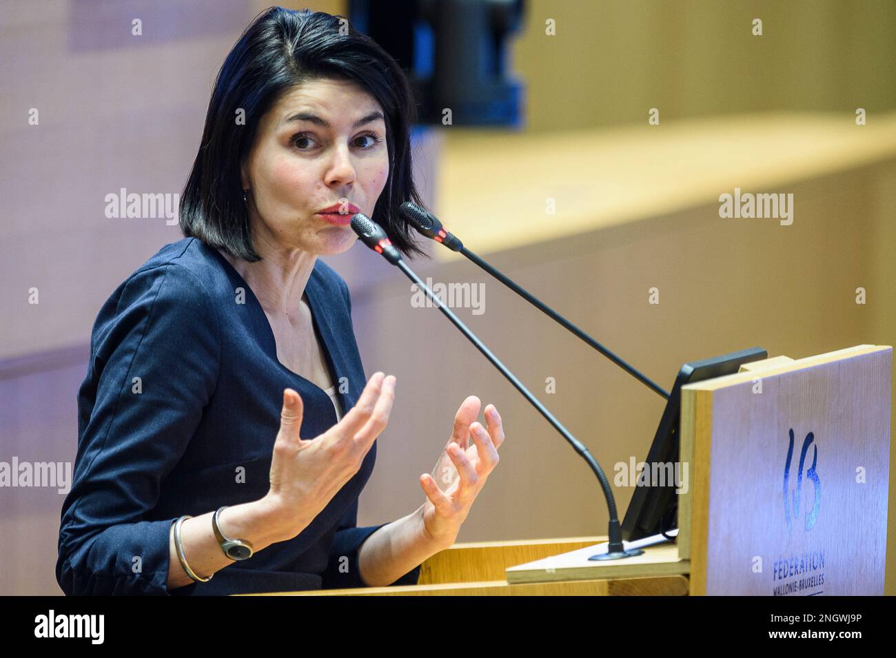 Plenarsitzung im Parlament der Wallonischen Brüsseler Föderation | Pleniere au Parlement de la Federation Wallonie Bruxelles Pix: Valerie GL Stockfoto