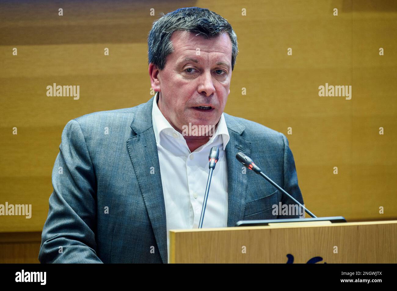 Plenarsitzung im Parlament der Wallonischen Brüsseler Föderation | Pleniere au Parlement de la Federation Wallonie Bruxelles Pix: Frederic D Stockfoto