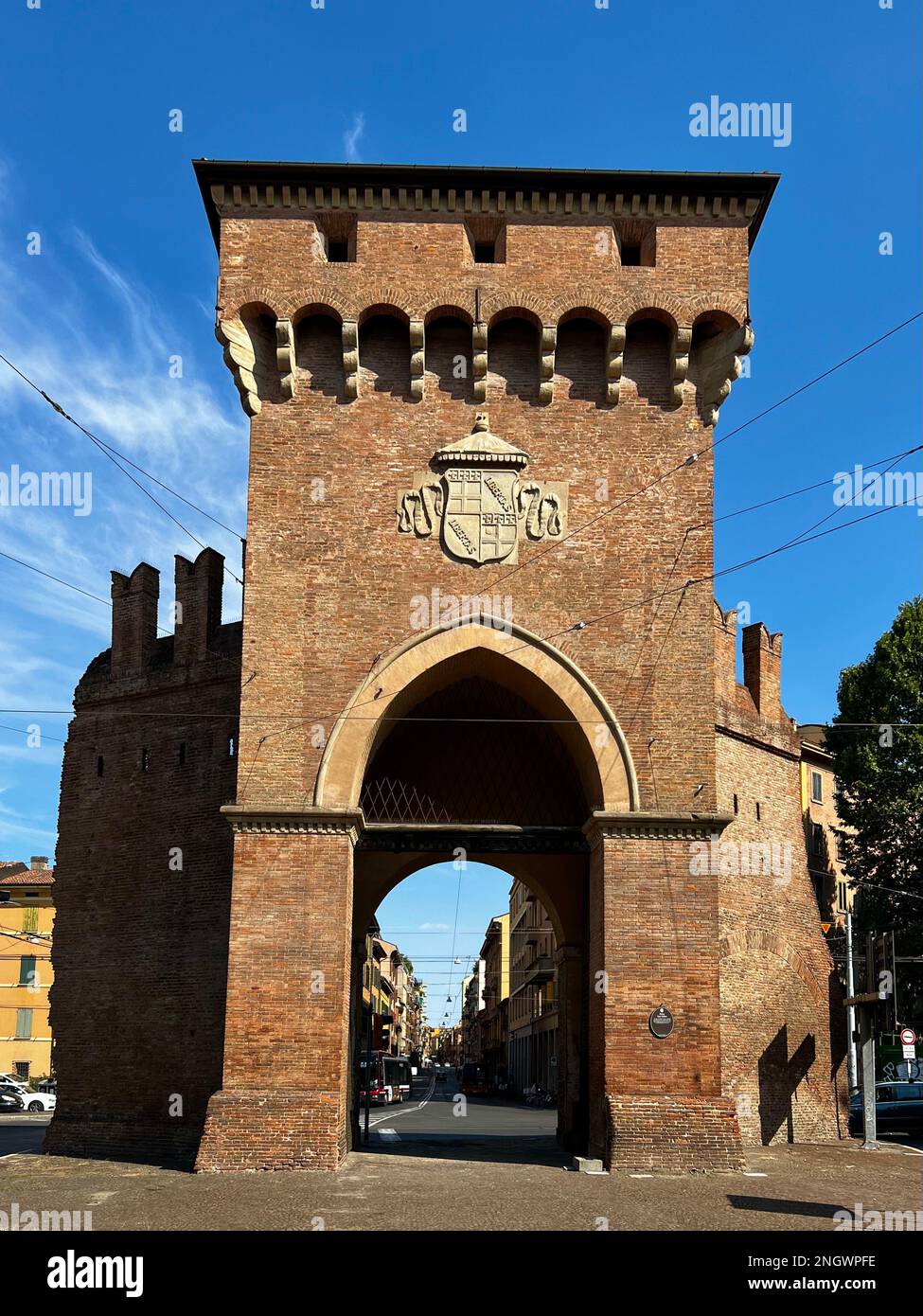 PORTA SARAGOZZA, BOLOGNA, ITALIEN Stockfoto