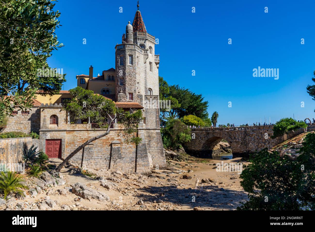 Schloss Condes de Castro Guimaraes Museum, Cascais, Gegend um Lissabon, Portugal Stockfoto