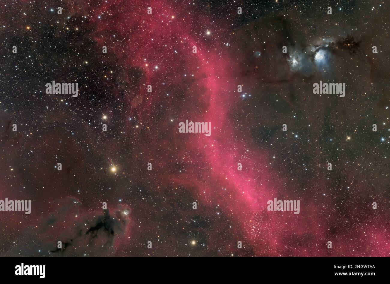 M78- und LDN1622-Nebel im Orionkonstellation Stockfoto