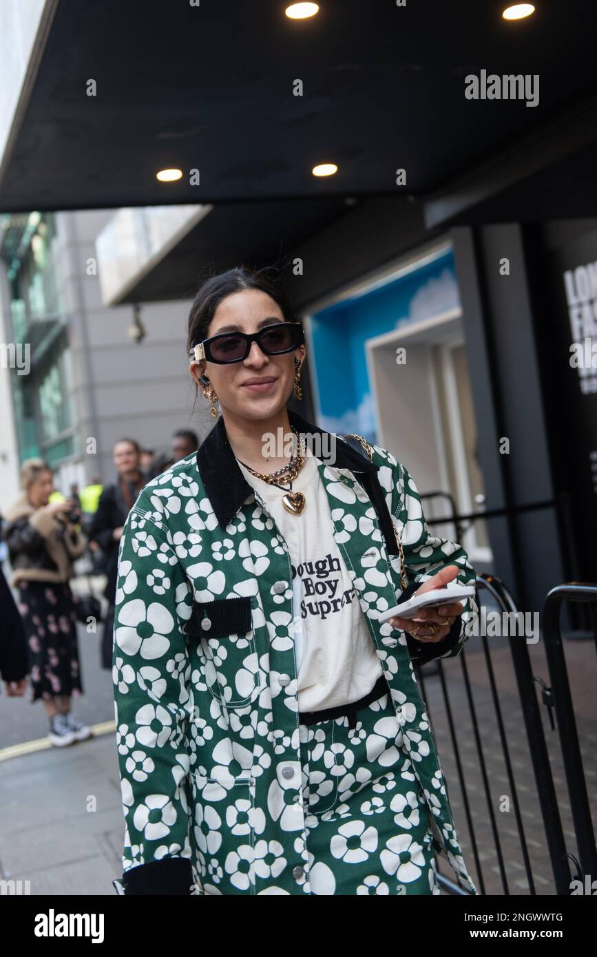 London, 19. Februar 2023, an- und Abflüge für London Fashion Week, NEWGEN, Lou Morris Photography/Alamy Live News Stockfoto