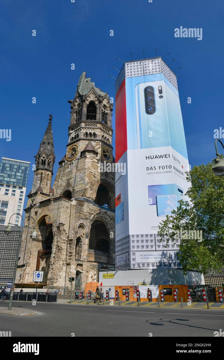 Kaiser-Wilhelm-Gedächtniskirche, Breitscheidplatz, Charlottenburg, Berlin, Deutschland Stockfoto