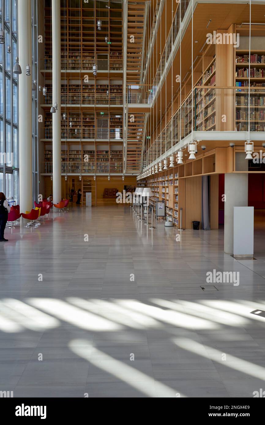 Athen Griechenland. Die Nationalbibliothek in Stavros Niarchos Foundation Cultural Center Stockfoto