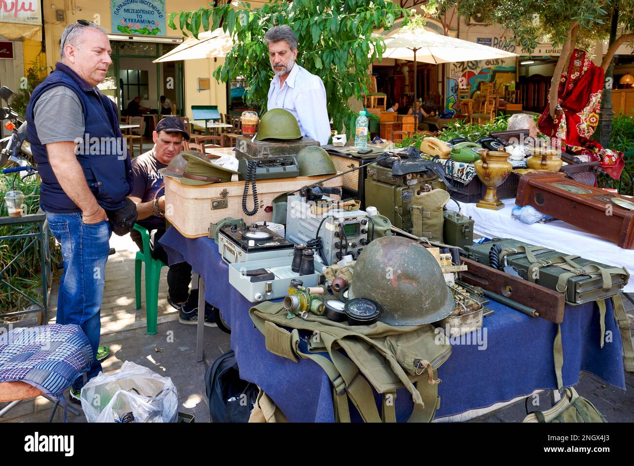 Athen Griechenland. Der Flohmarkt Monastiraki Stockfoto