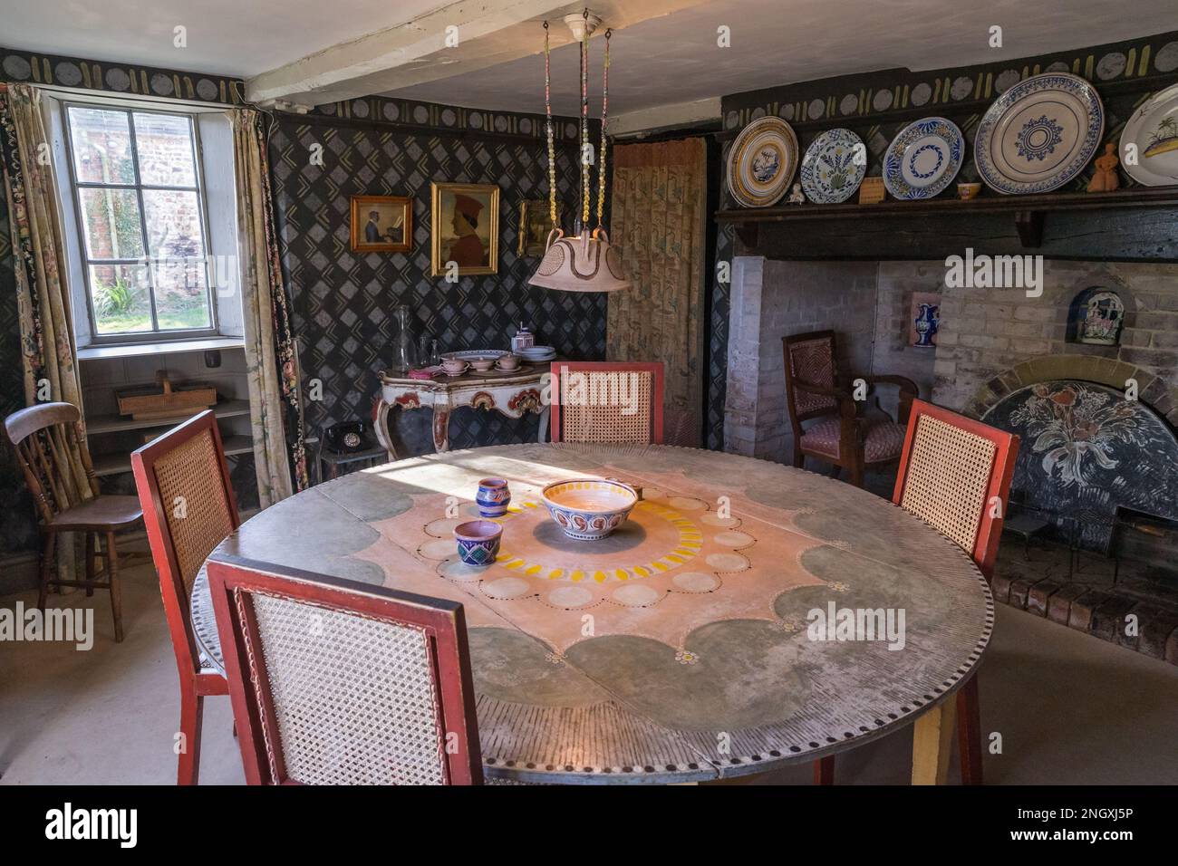 Allgemeiner Blick auf den Speisesaal im Charleston House Stockfoto