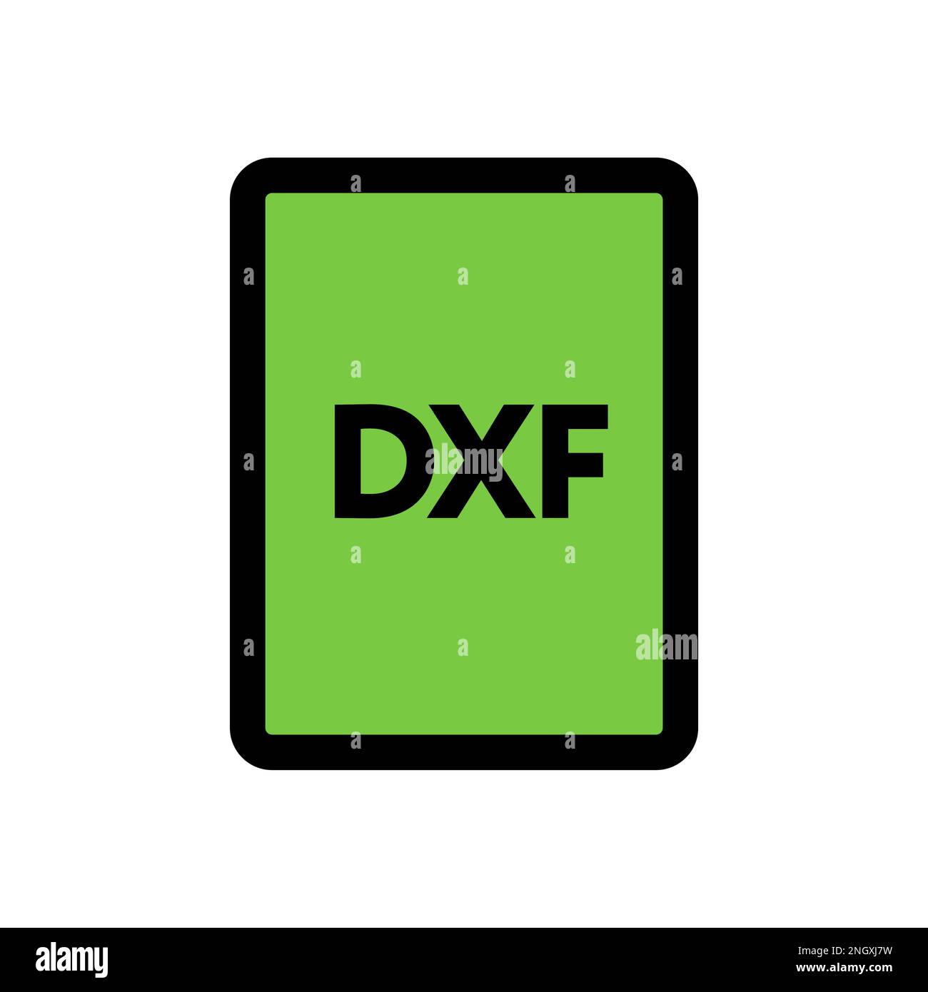 Symbolzeile der DXF-Datei isoliert auf weißem Hintergrund. Schwarzer, flacher Klassiker mit modernem Umriss. Lineares Symbol und bearbeitbare Kontur. Einfach und Pixel pro Stock Vektor