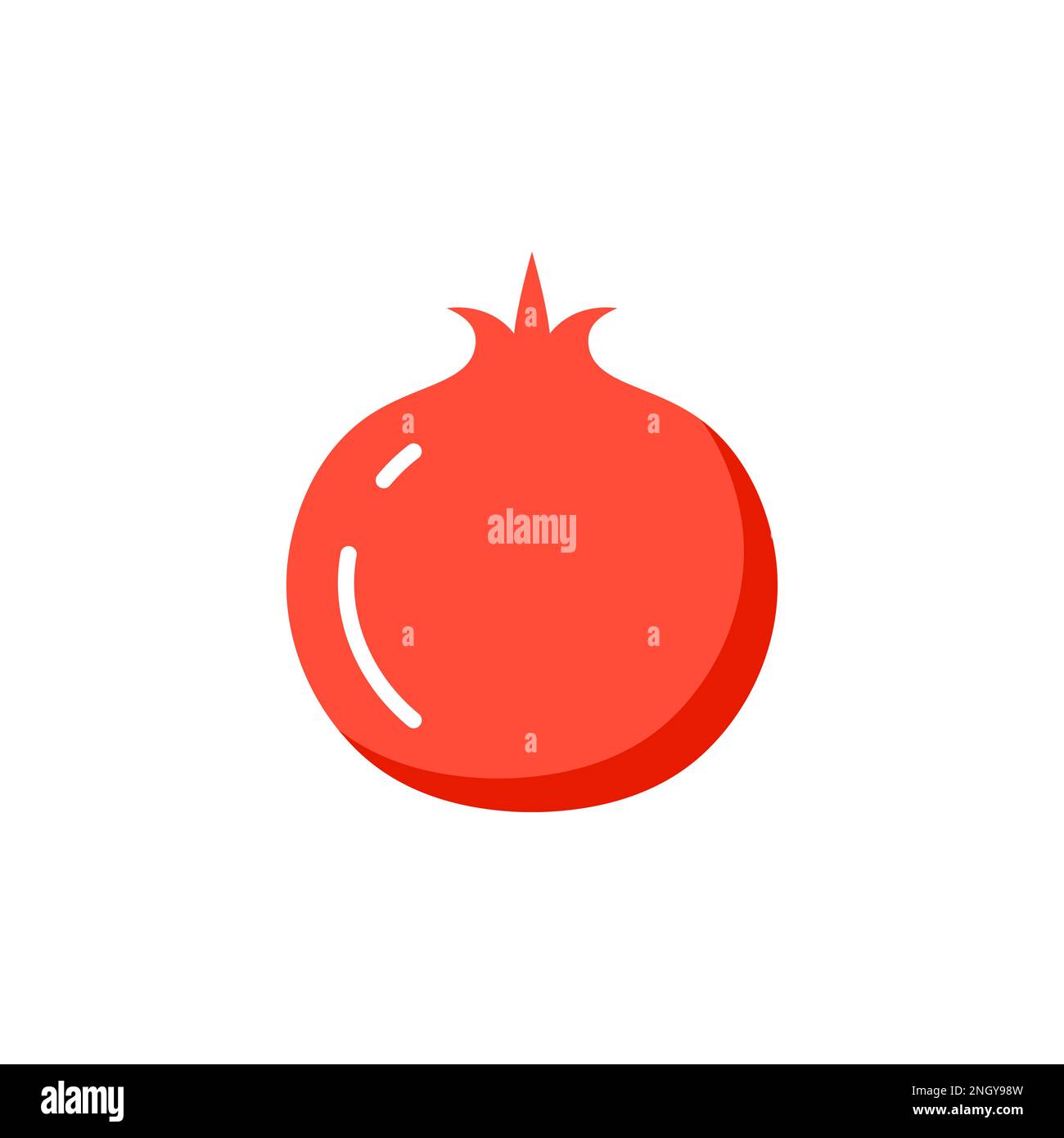 Logo des Granatapfel-Symbols. Granatapfelgranatapfel, flaches isoliertes Vektorsymbol Stock Vektor
