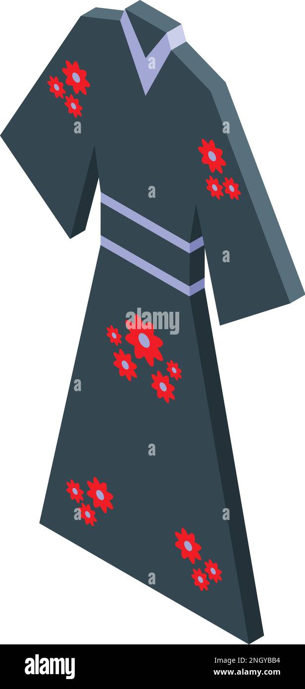 Isometrischer Vektor des Lady Kimono-Symbols. Frau japan. Ungezwungene Kultur Stock Vektor