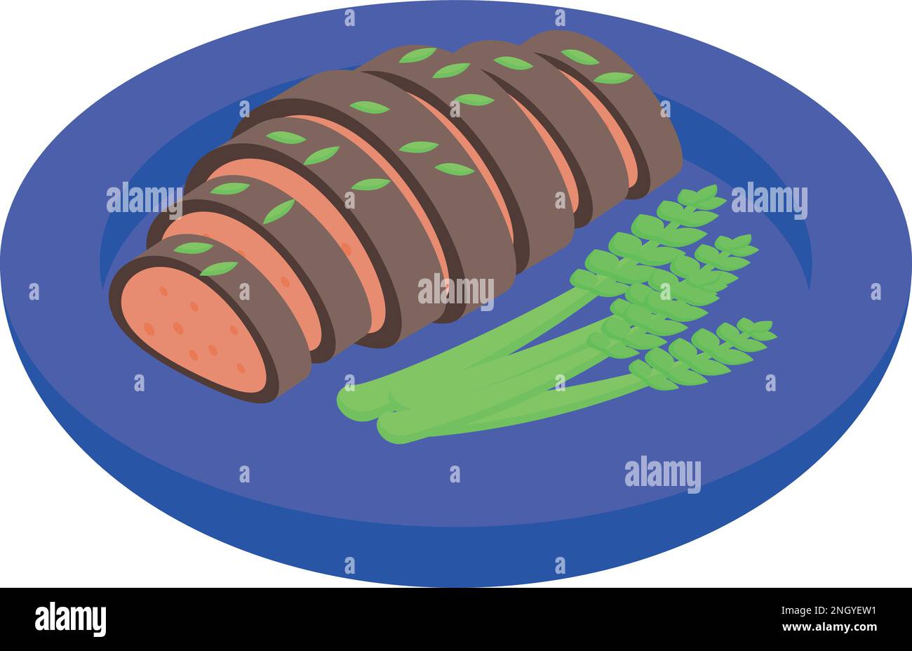 Küche Fleisch Icon isometrischer Vektor. Frühjahrsessen. Familienessen Stock Vektor