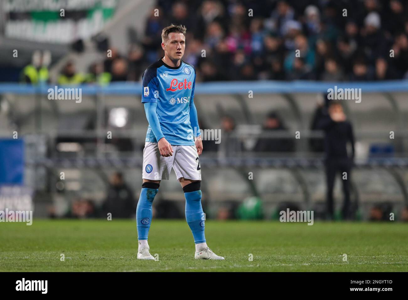 Reggio Emilia, Italien. 18. Februar 2023. Piotr Zielinski aus Neapel wurde während des FUSSBALLSPIELS DER SERIE A Tim 2022/23 zwischen US Sassuolo Calcio und SSC Napoli im Mapei Stadium gesehen. Endstand: Sassuolo 0:2 Napoli. (Foto: Grzegorz Wajda/SOPA Images/Sipa USA) Guthaben: SIPA USA/Alamy Live News Stockfoto