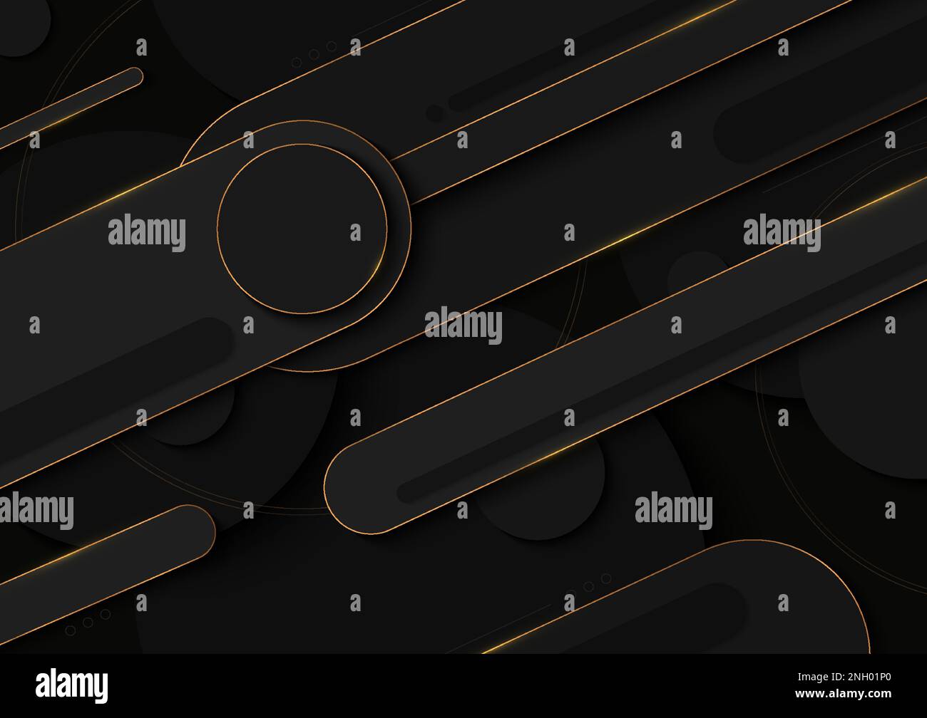 Abstrakter Luxus mit schwarzer Linie und goldenem Glitzereffekt im Dekorationsstil. Moderne Vorlagenkunstwerke mit futuristischem Design-Hintergrund. Vektor Stock Vektor