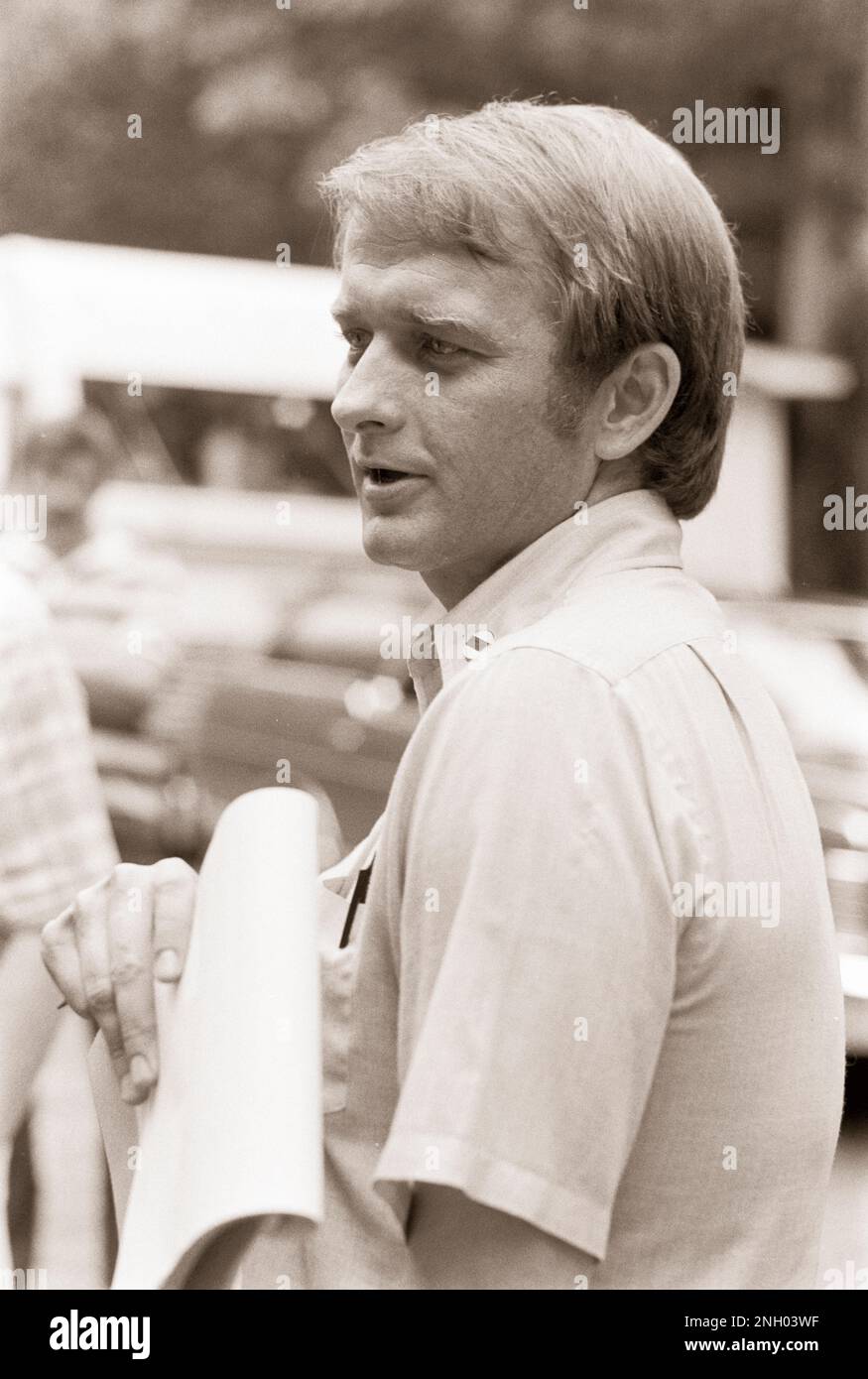 Pressesprecher des Präsidenten für die Jimmy-Carter-Administration, Jody Powell. 1977. Stockfoto