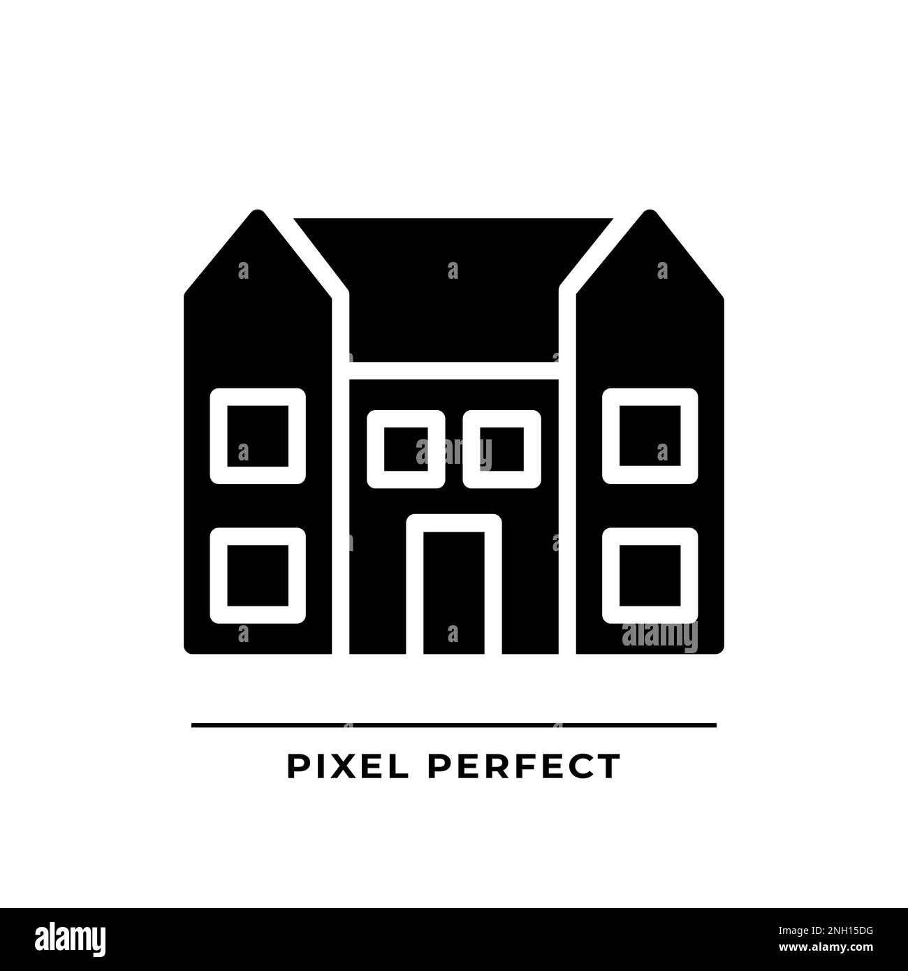 Das schwarze Glyphe-Symbol der Villa Stock Vektor