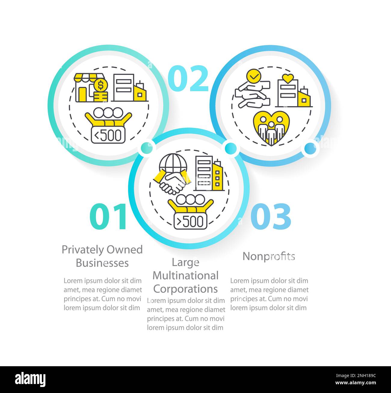 Infografik-Vorlage für Firmen im privaten Sektor Stock Vektor