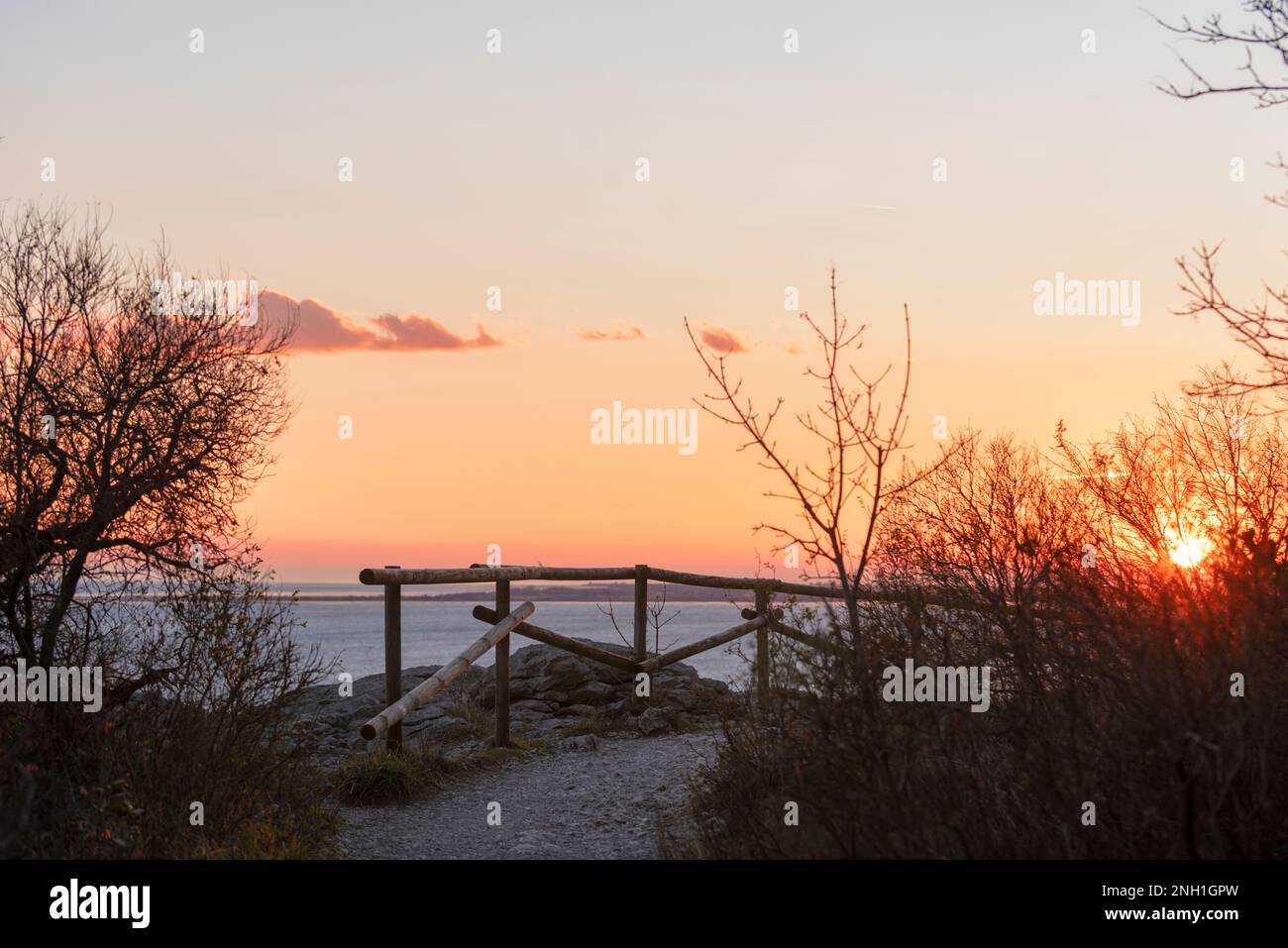 Der Rilke Trail bei Sonnenuntergang, Touristenpfad in Europa Stockfoto
