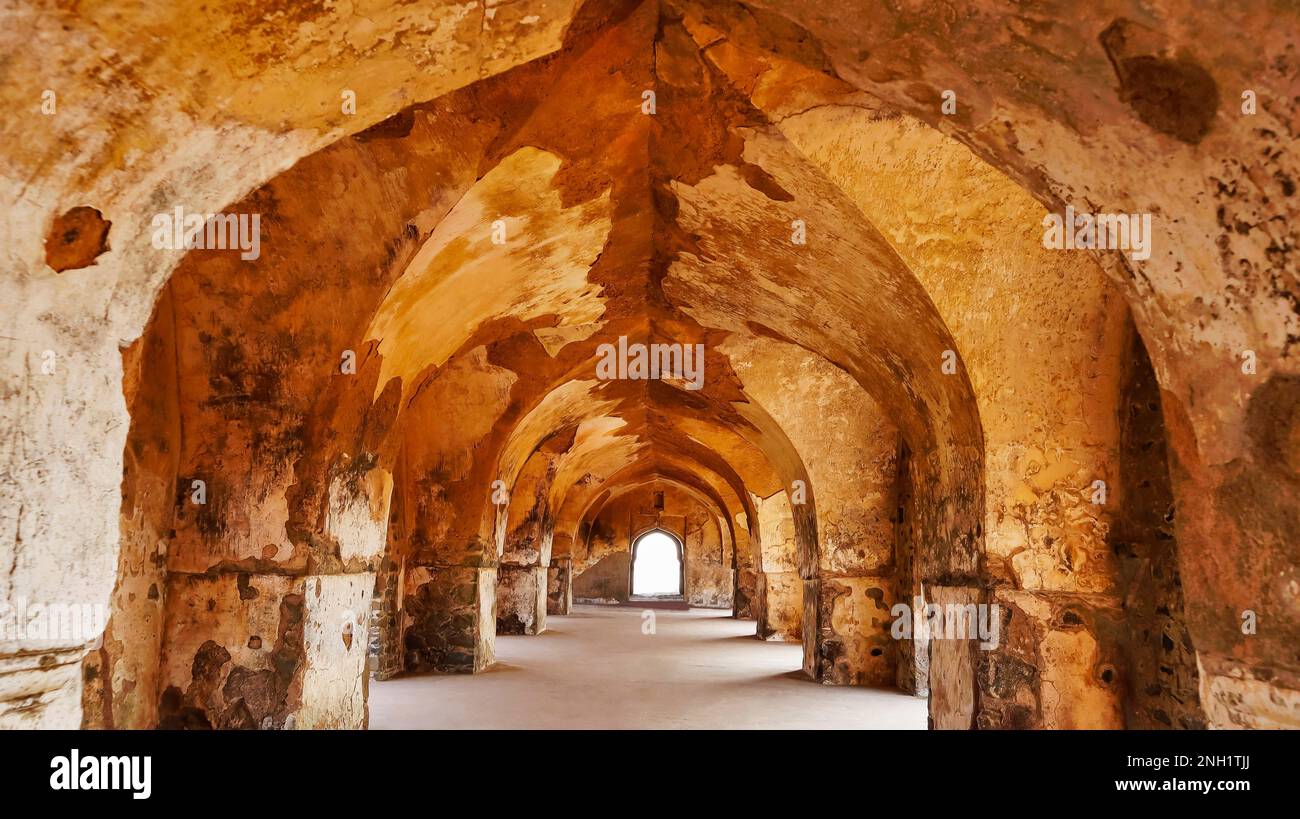 Innenansicht des Rani Roopmati-Palastes, Mandu, Dhar, Madhya Pradesh, Indien. Stockfoto